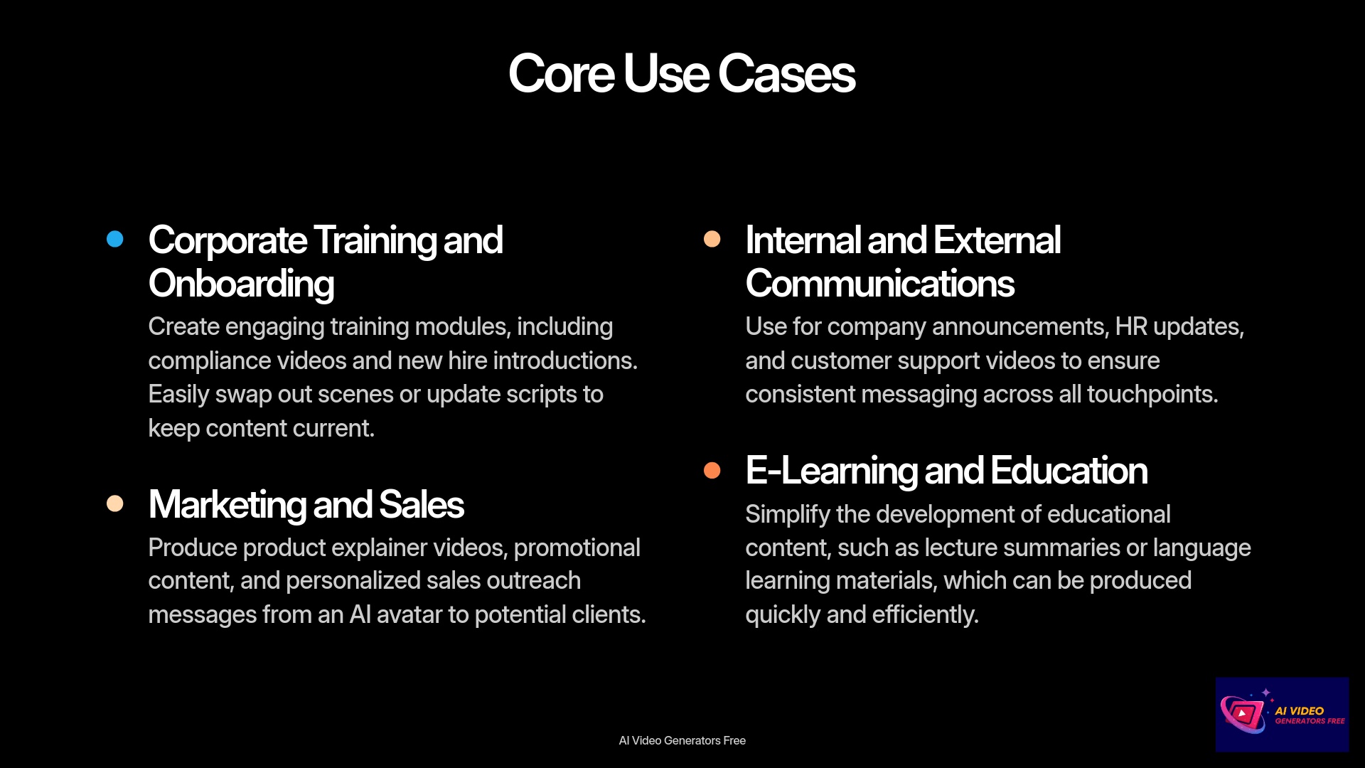 Core Use Cases of Synthesia