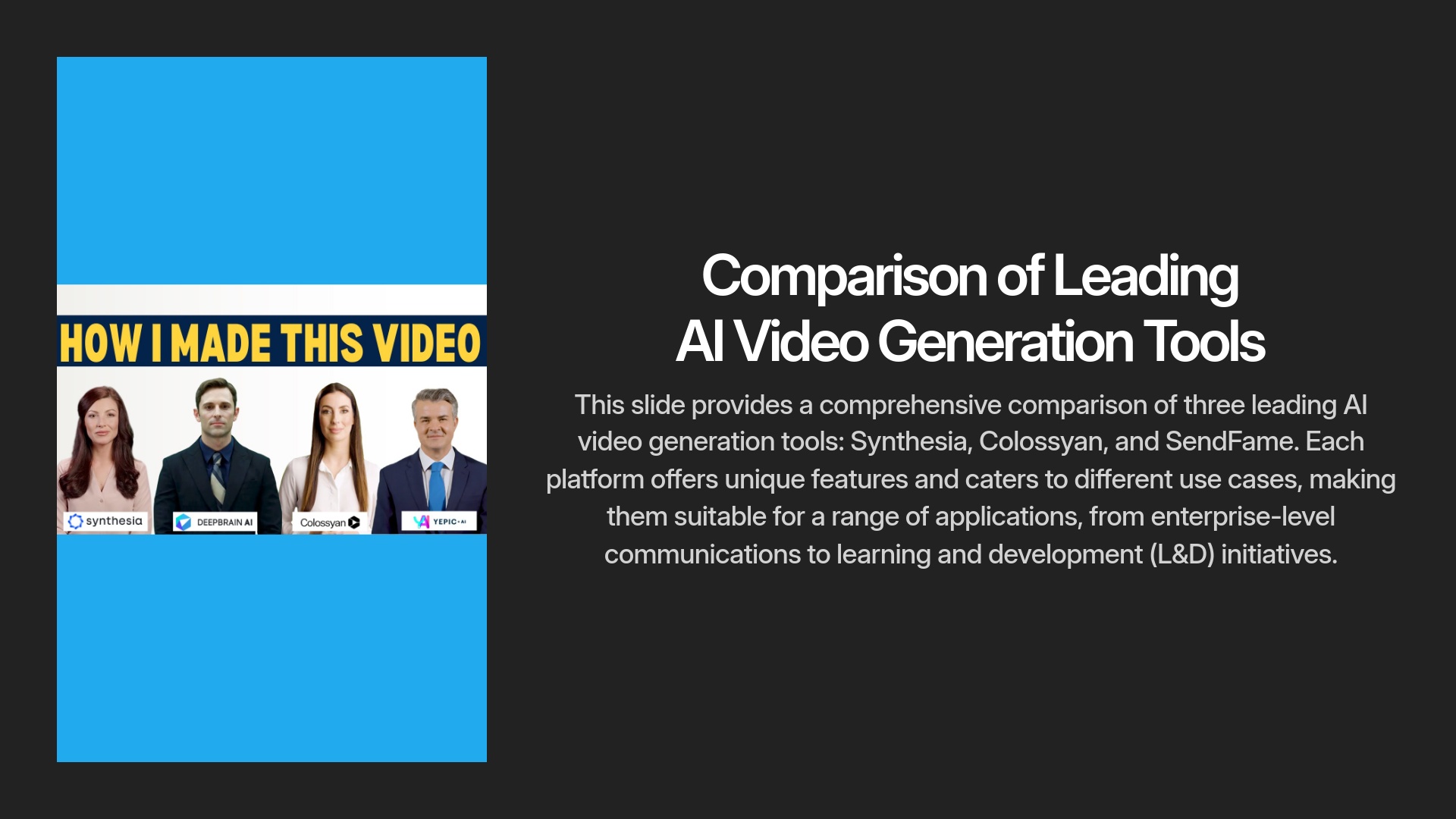 Comparison of Leading AI Video Generation Tools