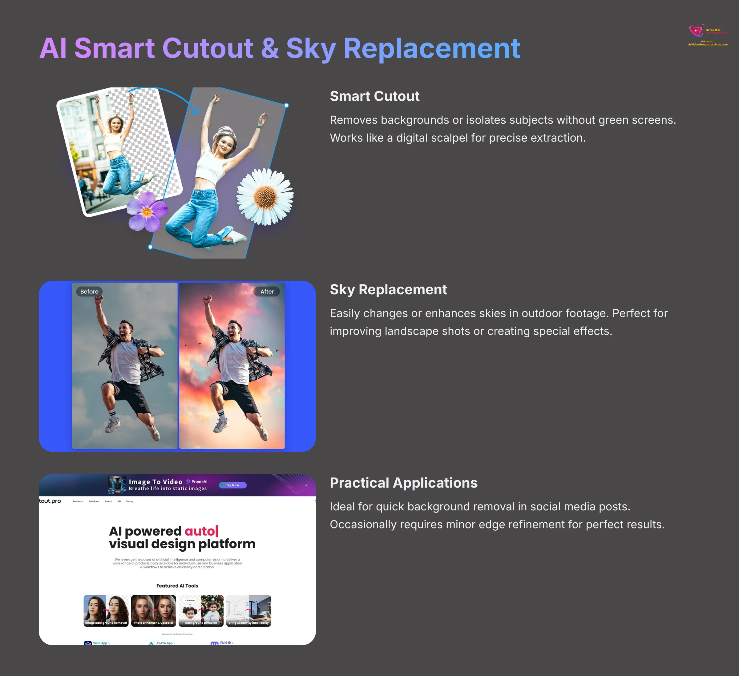 AI Smart Cutout and Sky Replacement