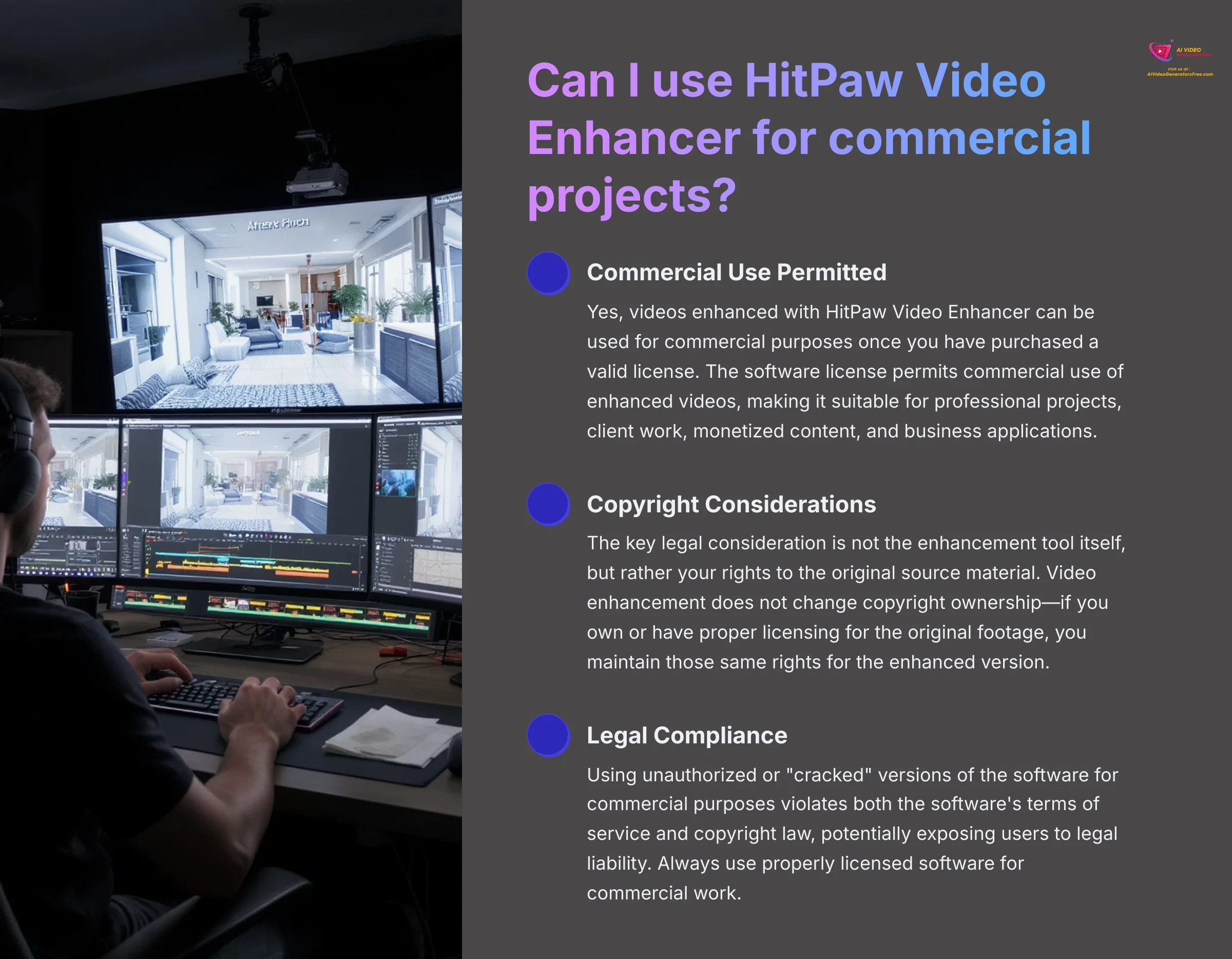 Can I use HitPaw Video Enhancer for commercial projects