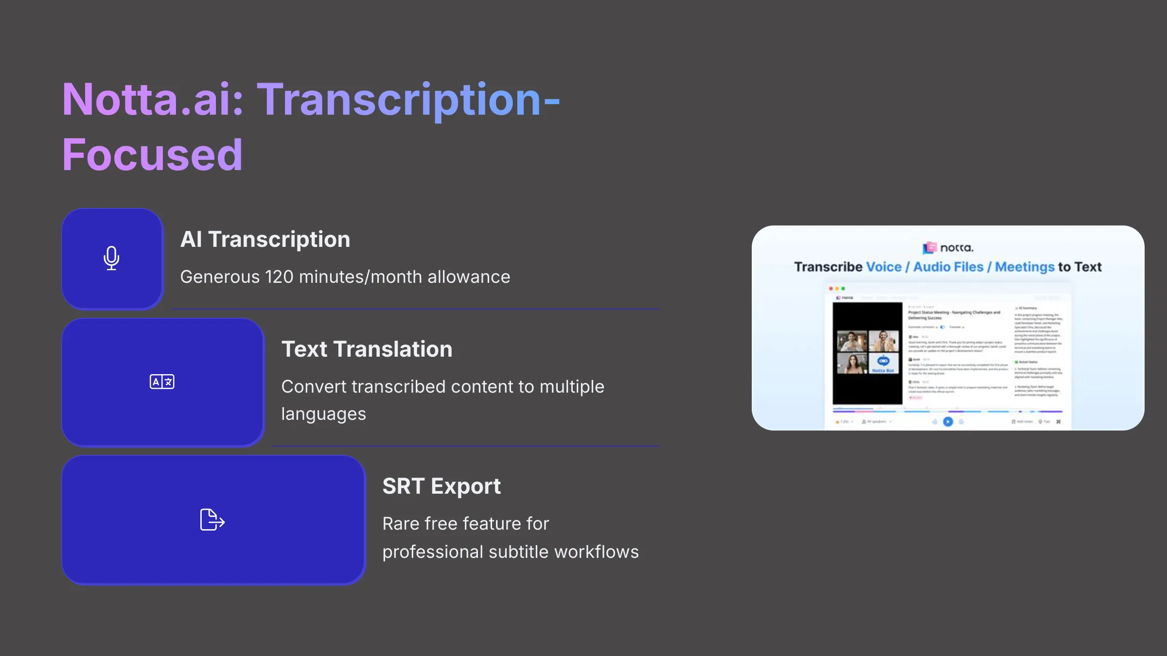 Nottaai Transcription Focused