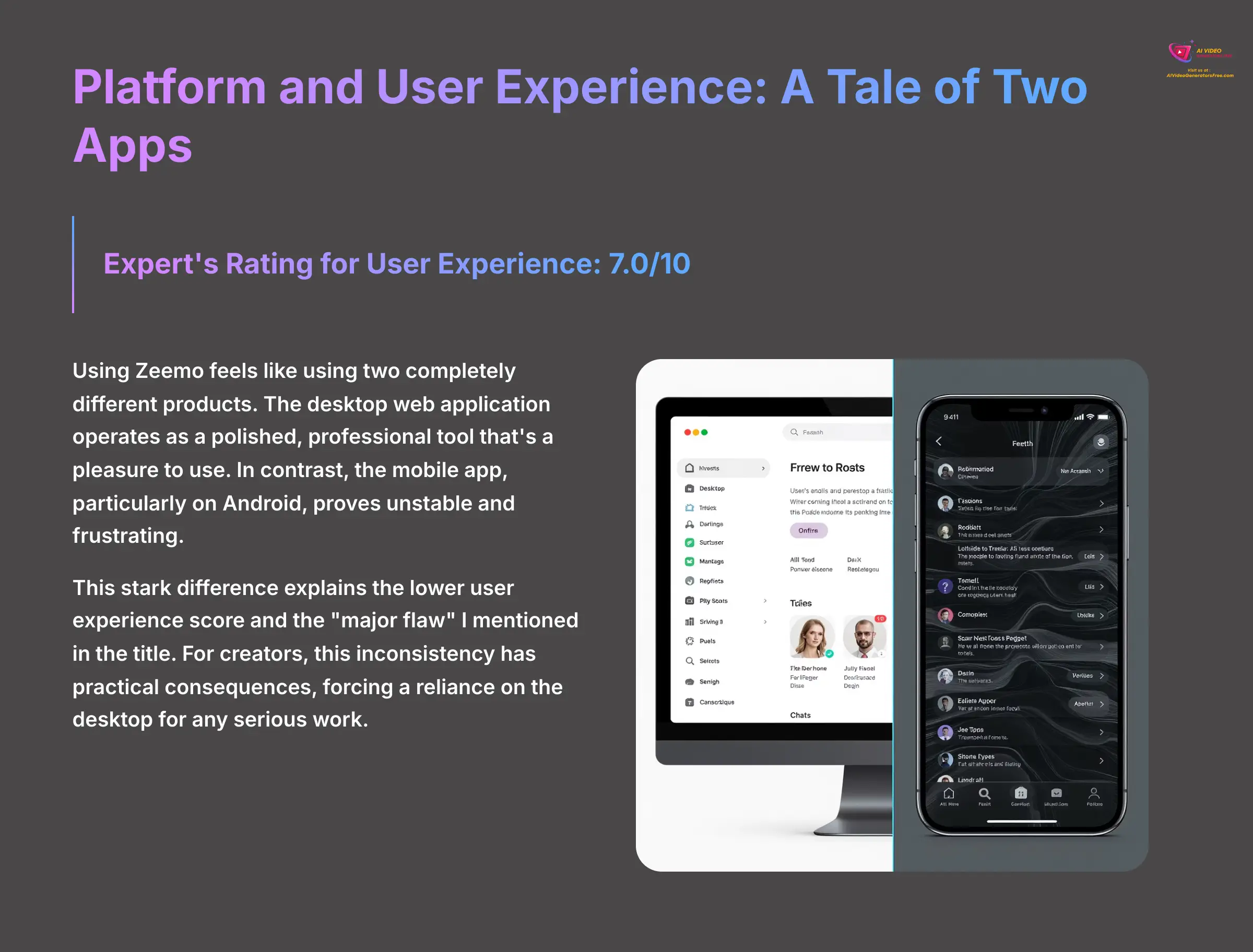 Platform and User Experience A Tale of Two Apps