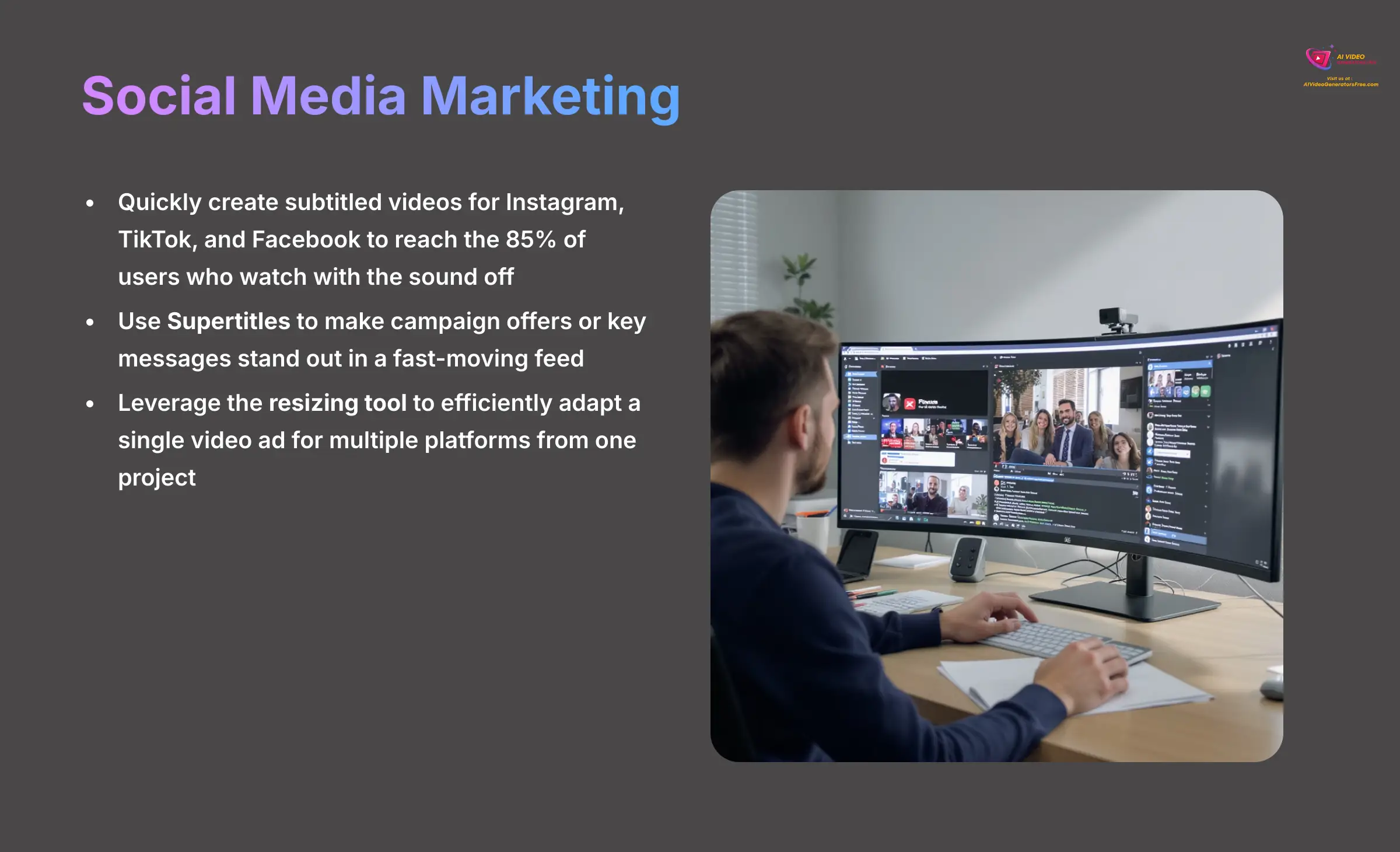 Social media marketing applications for SubtitleBee