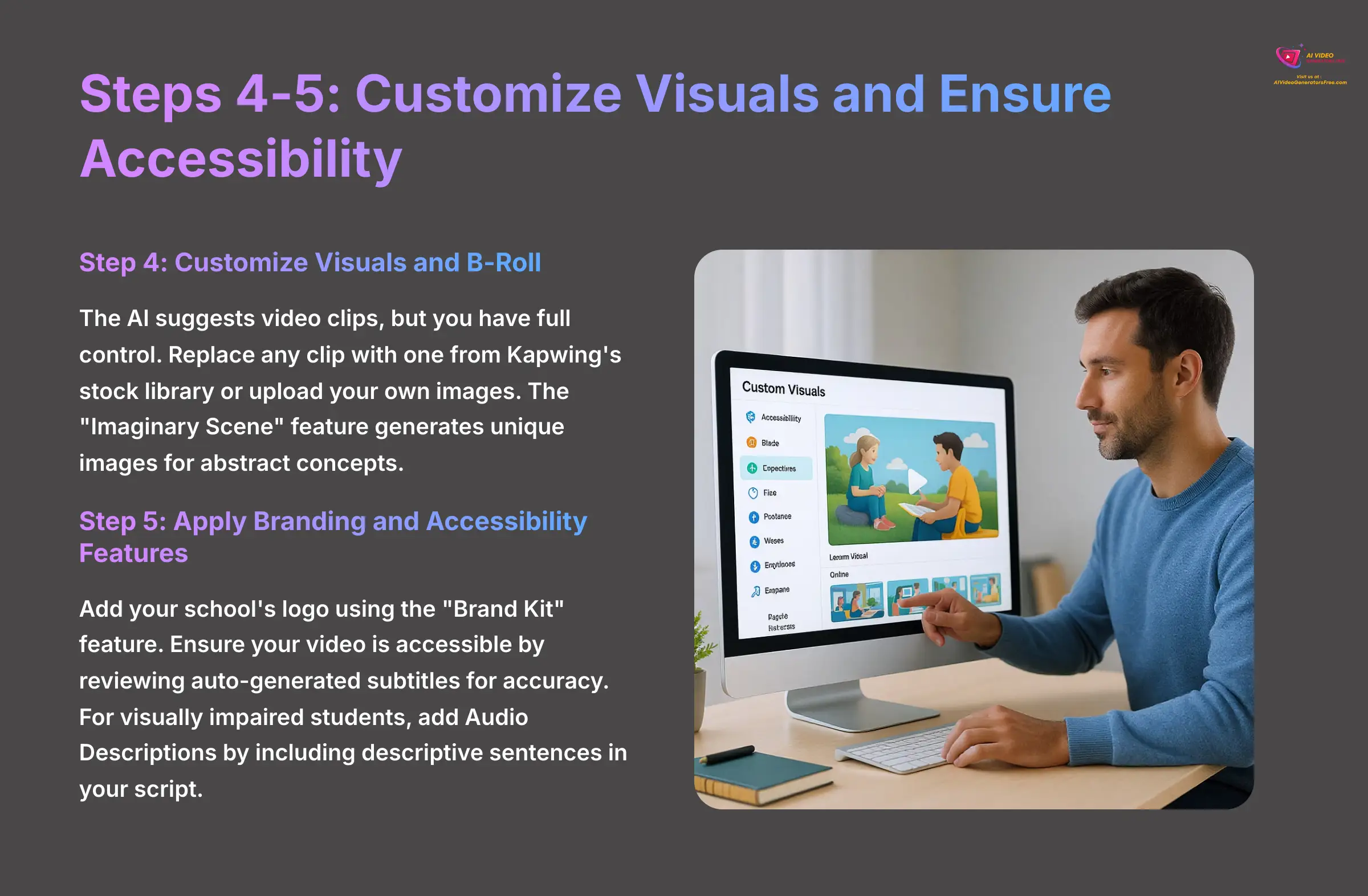 10_Steps-4-5-Customize-Visuals-and-Ensure-Accessibility_AI-video-generators-free_aivideogeneratorsfree.com_