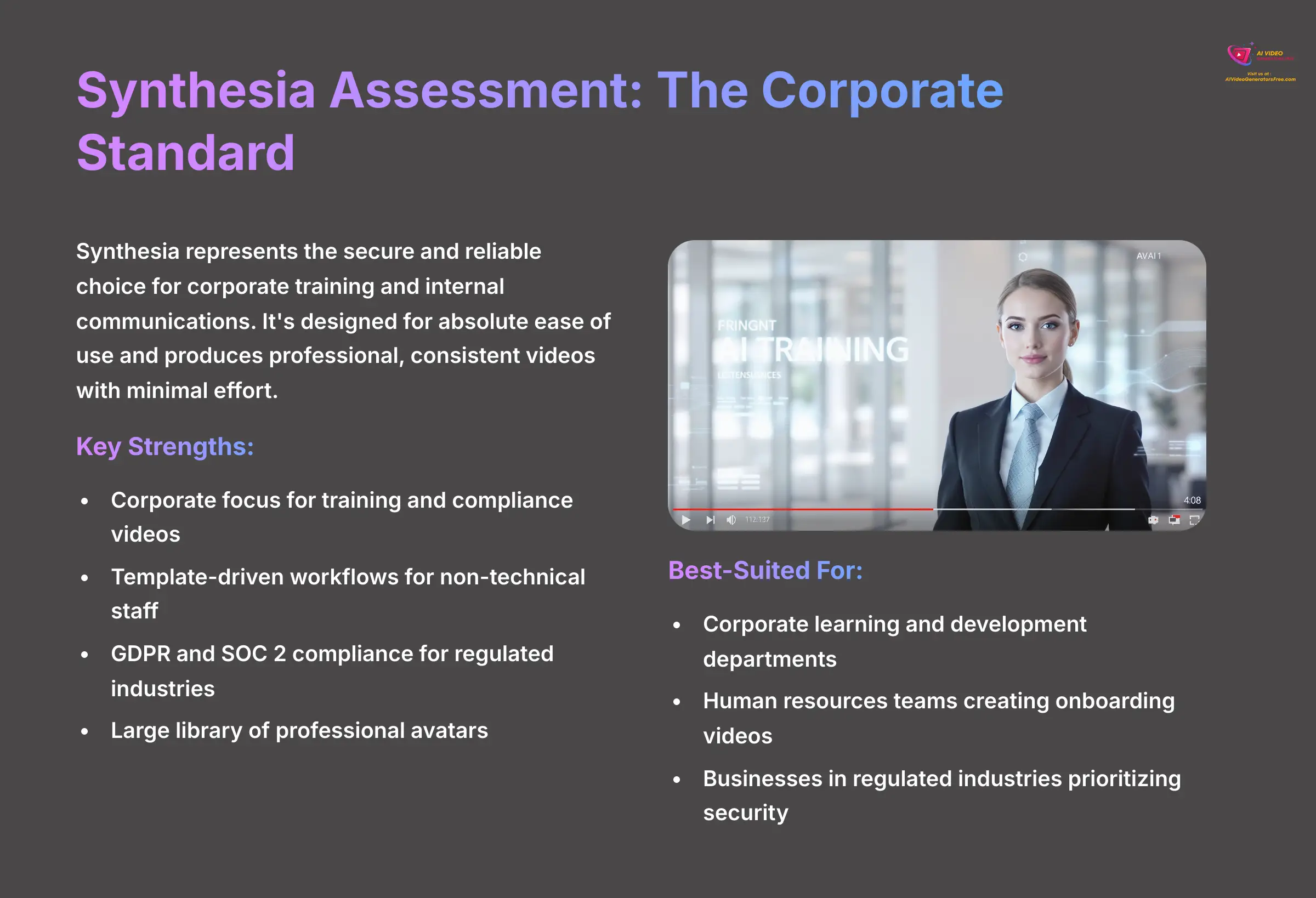 10_Synthesia-Assessment-The-Corporate-Standard_AI-video-generators-free_aivideogeneratorsfree.com_