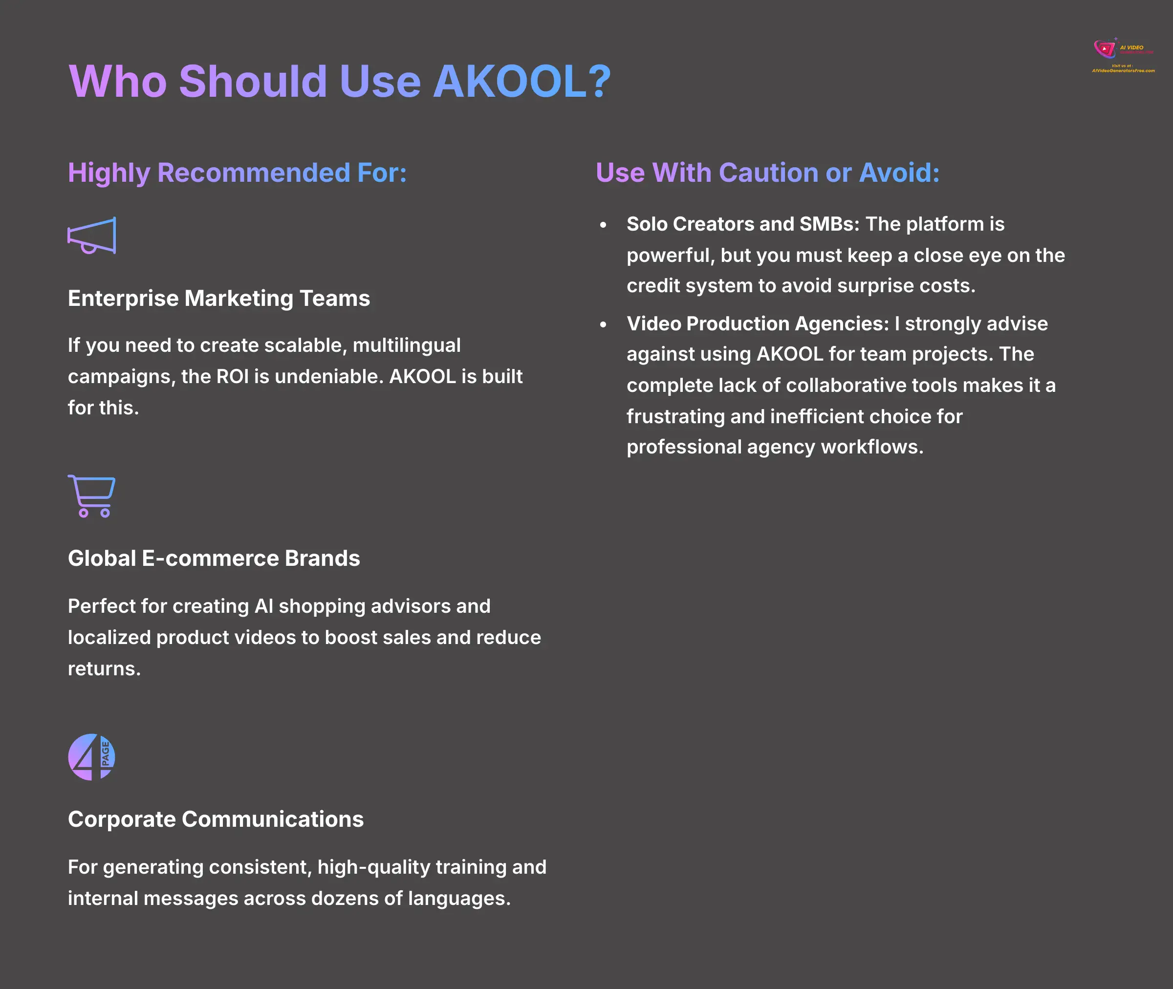 Who Should Use AKOOL - Target Users Analysis