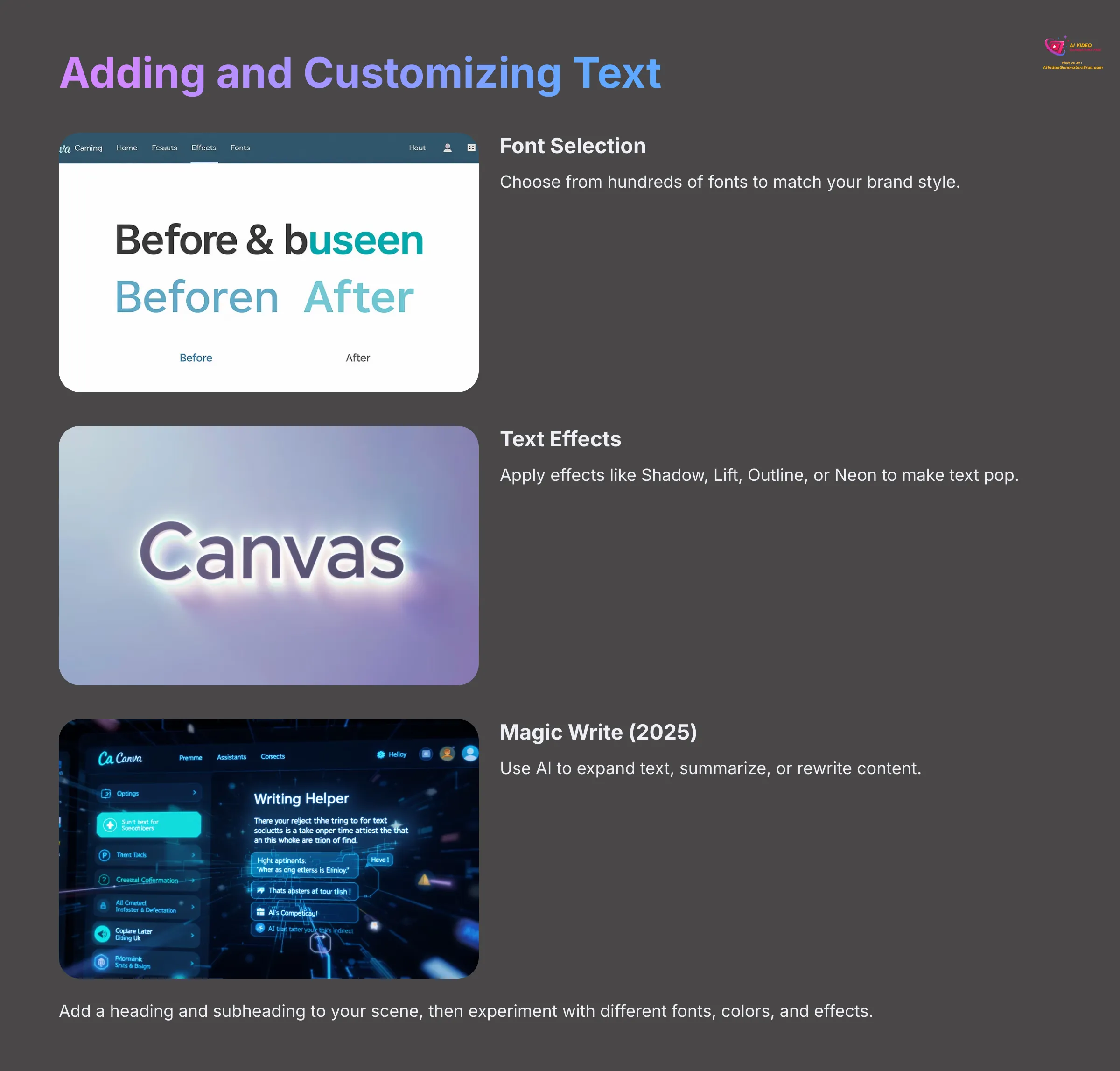 Adding and Customizing Text in Canva