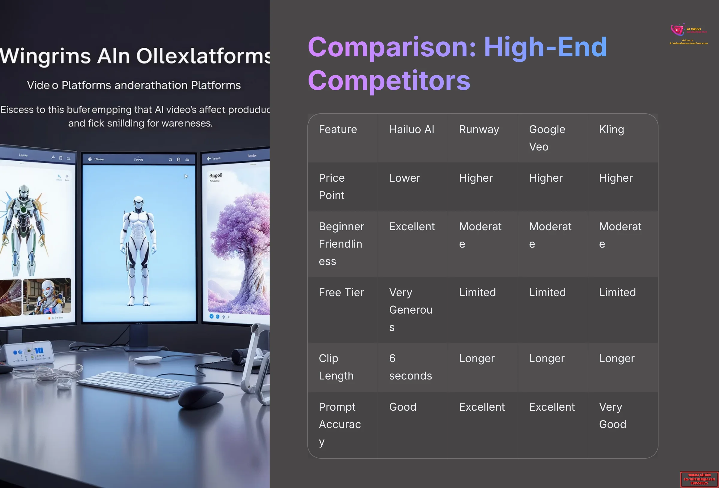Comparison with High-End Competitors - AI Video Generators Free