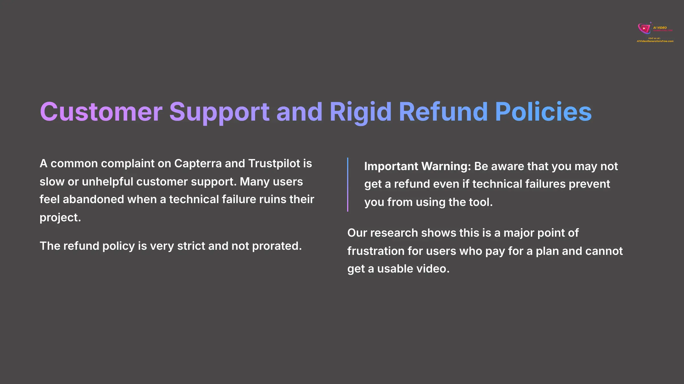 Customer Support and Rigid Refund Policies