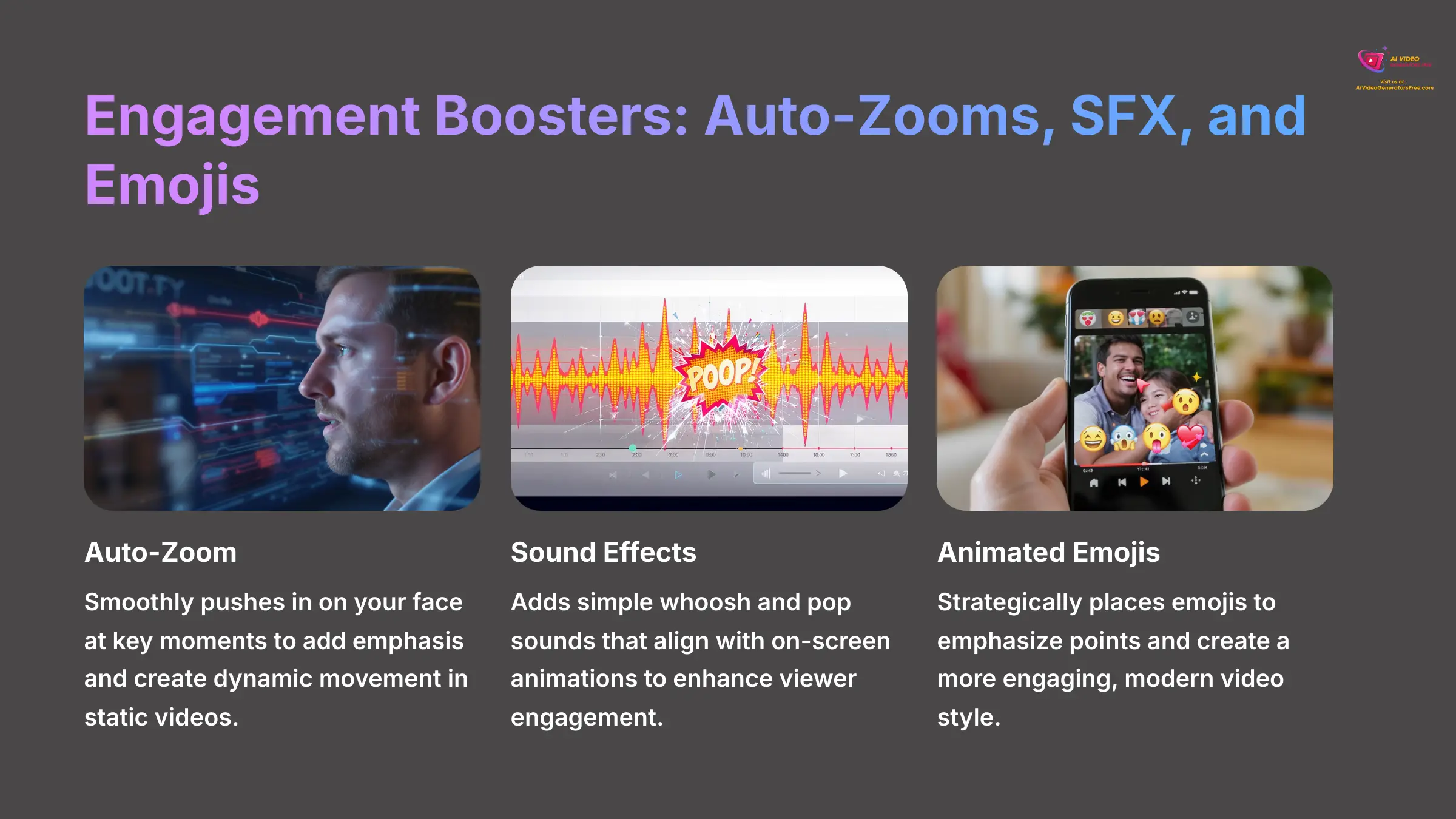 Engagement Boosters Auto-Zooms SFX and Emojis