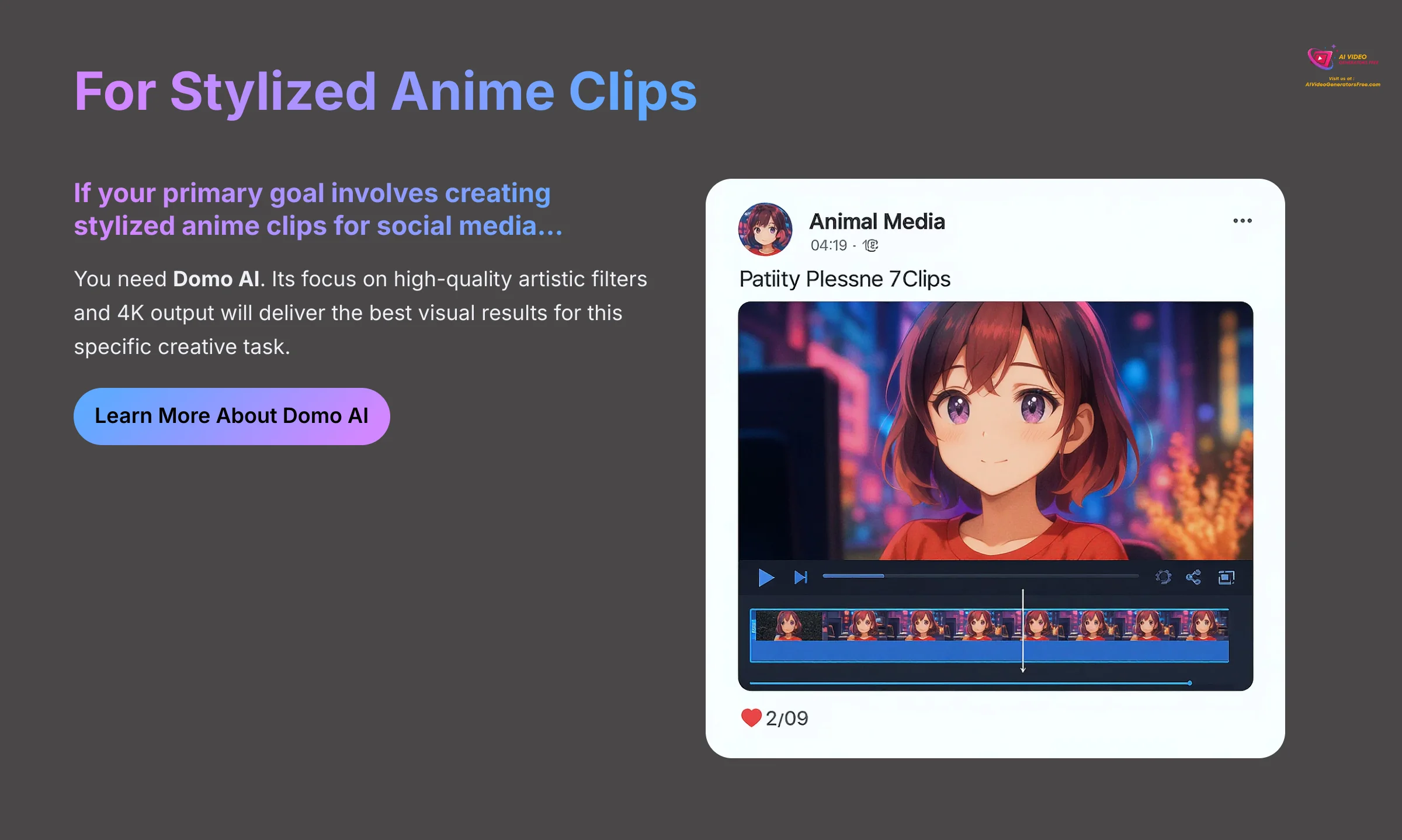 For Stylized Anime Clips - Domo AI recommendation