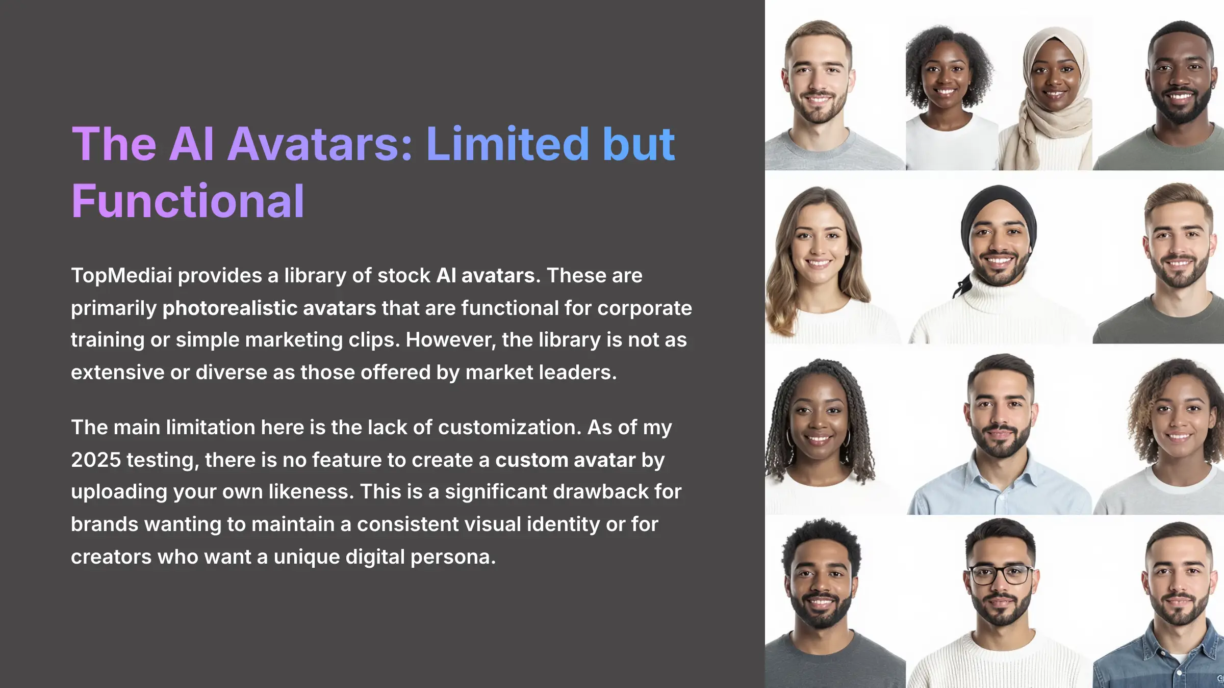 AI Avatars Analysis - Limited but Functional