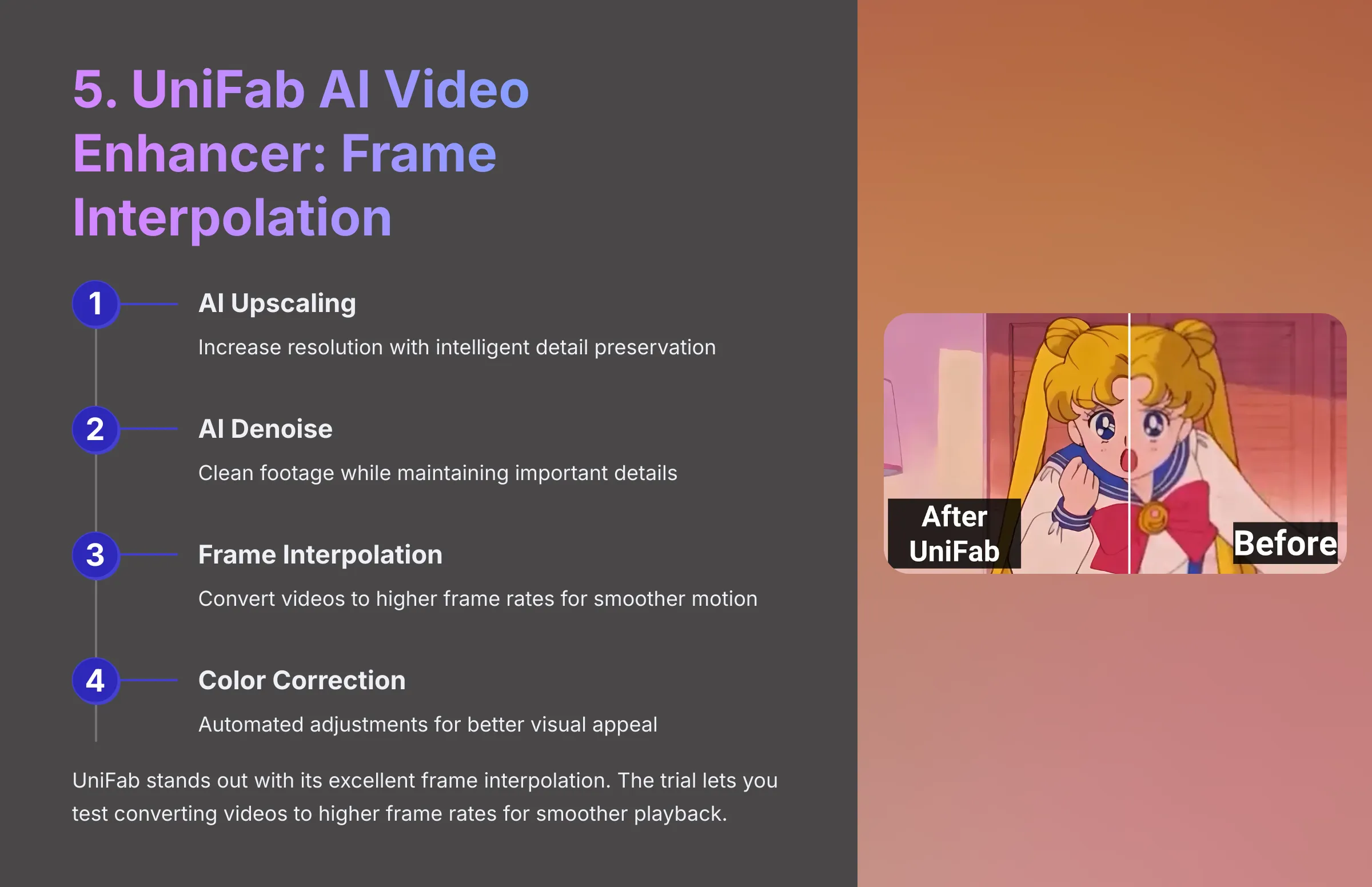 UniFab AI Video Enhancer Frame Interpolation