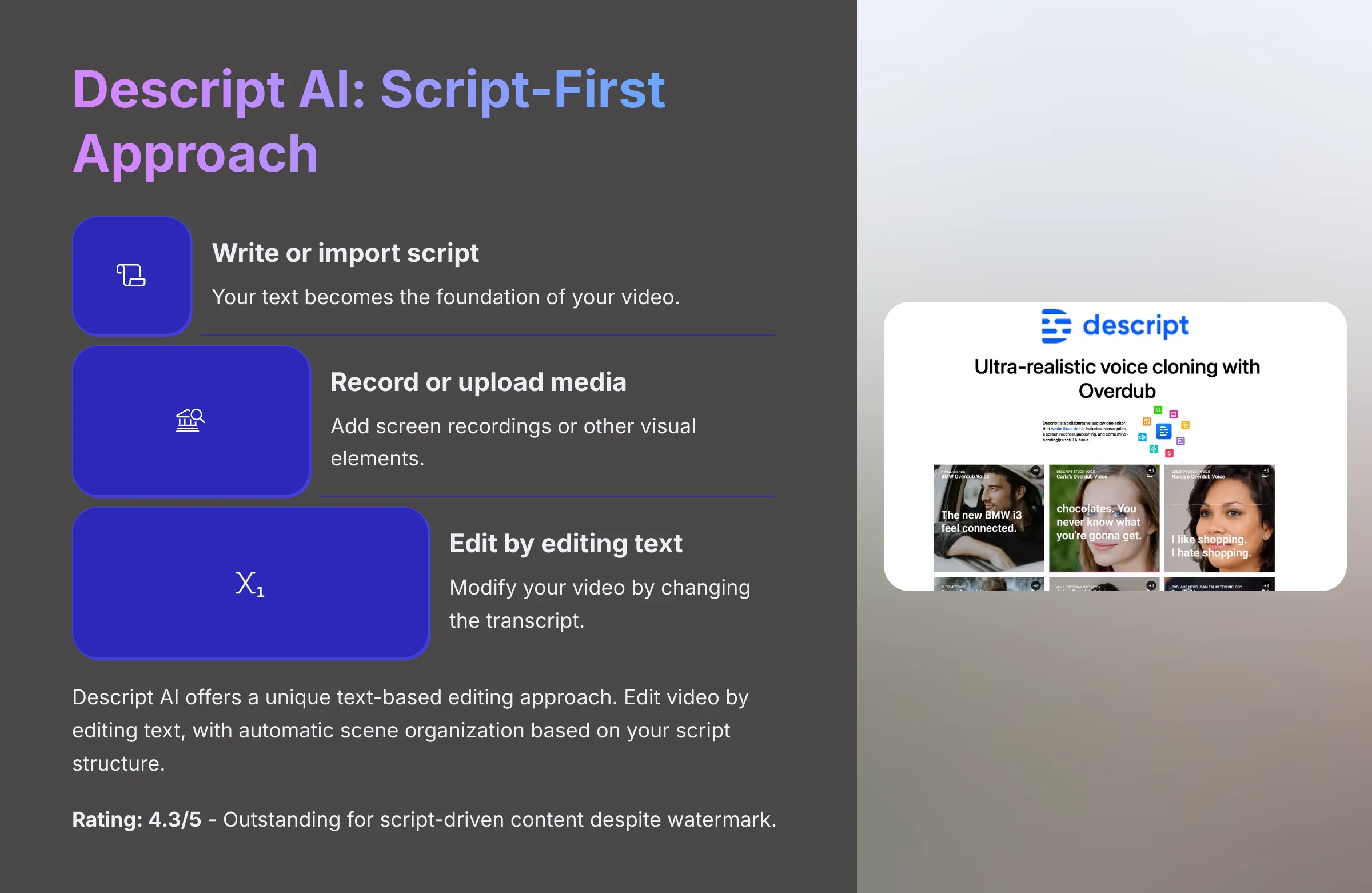 Descript AI Script First Approach