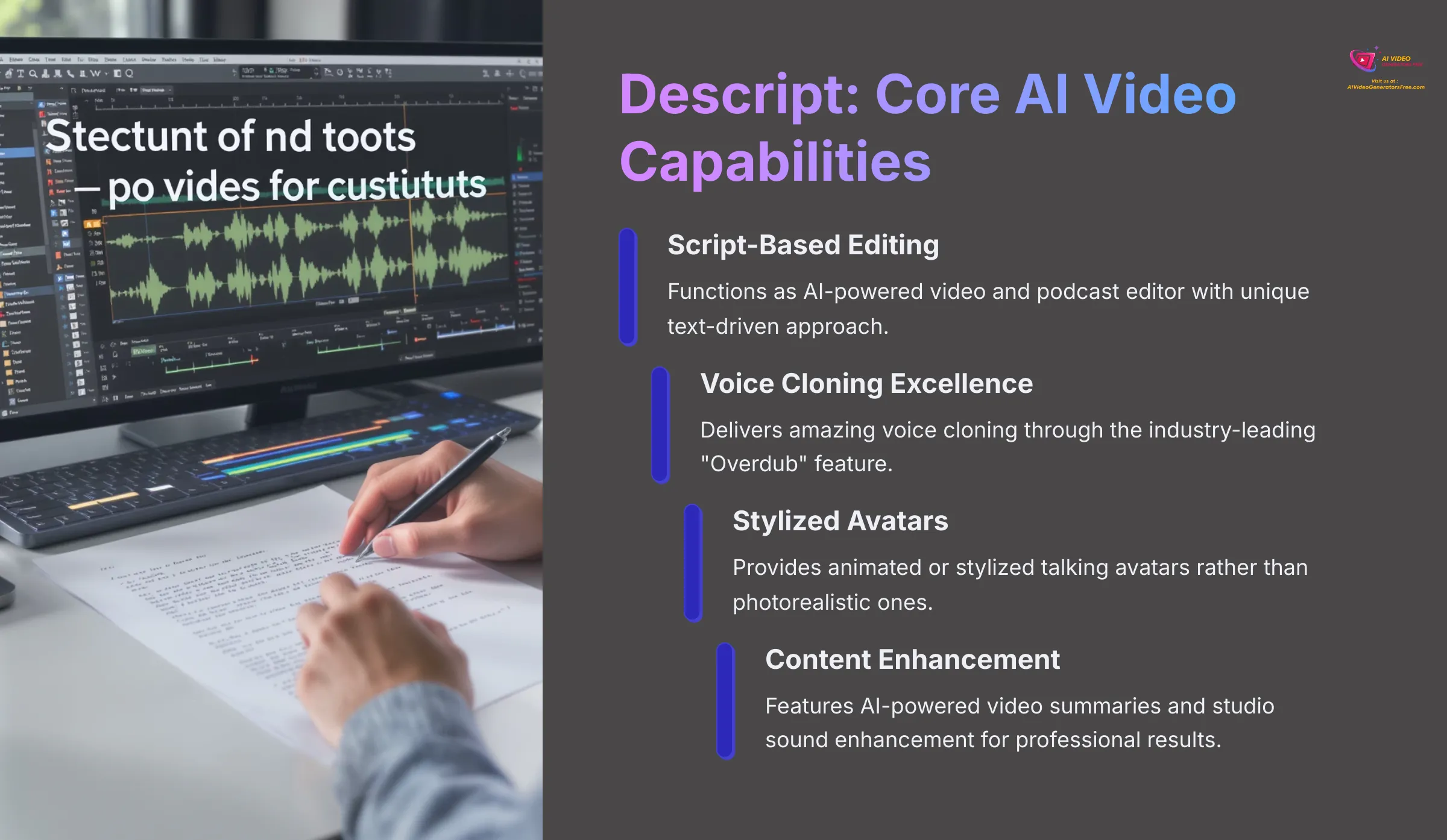 Descript Core AI Video Capabilities