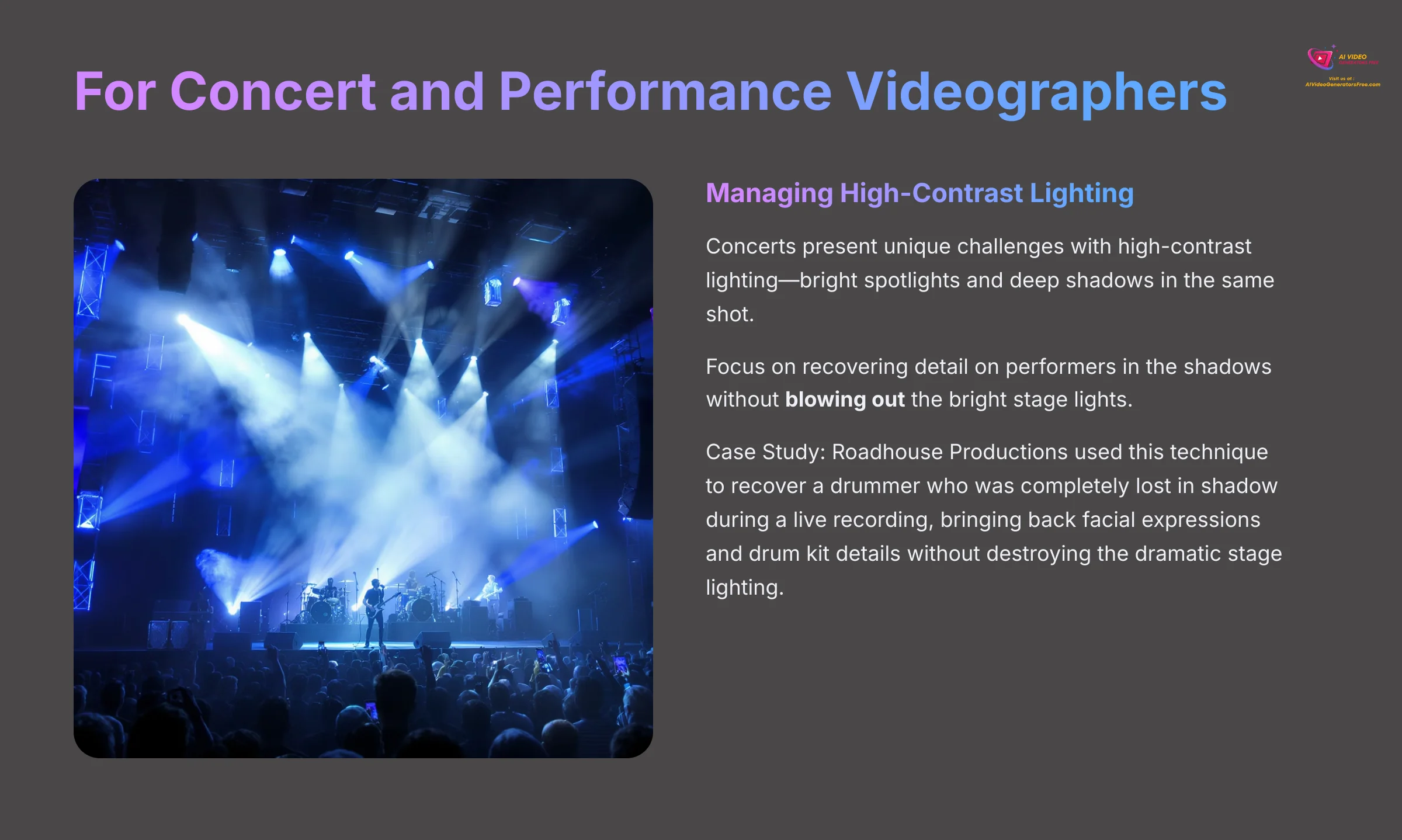 For Concert and Performance Videographers