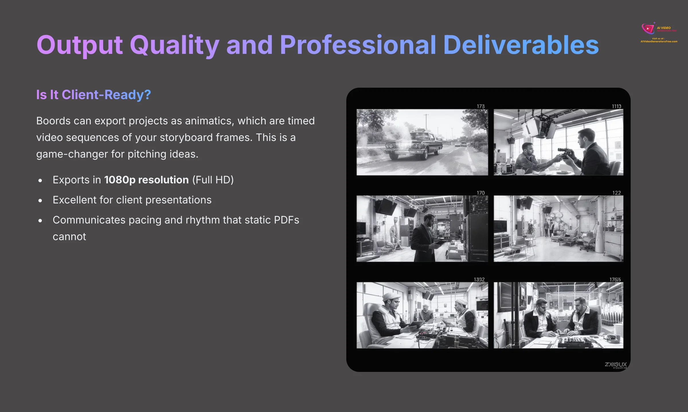 Output Quality and Professional Deliverables from Boords