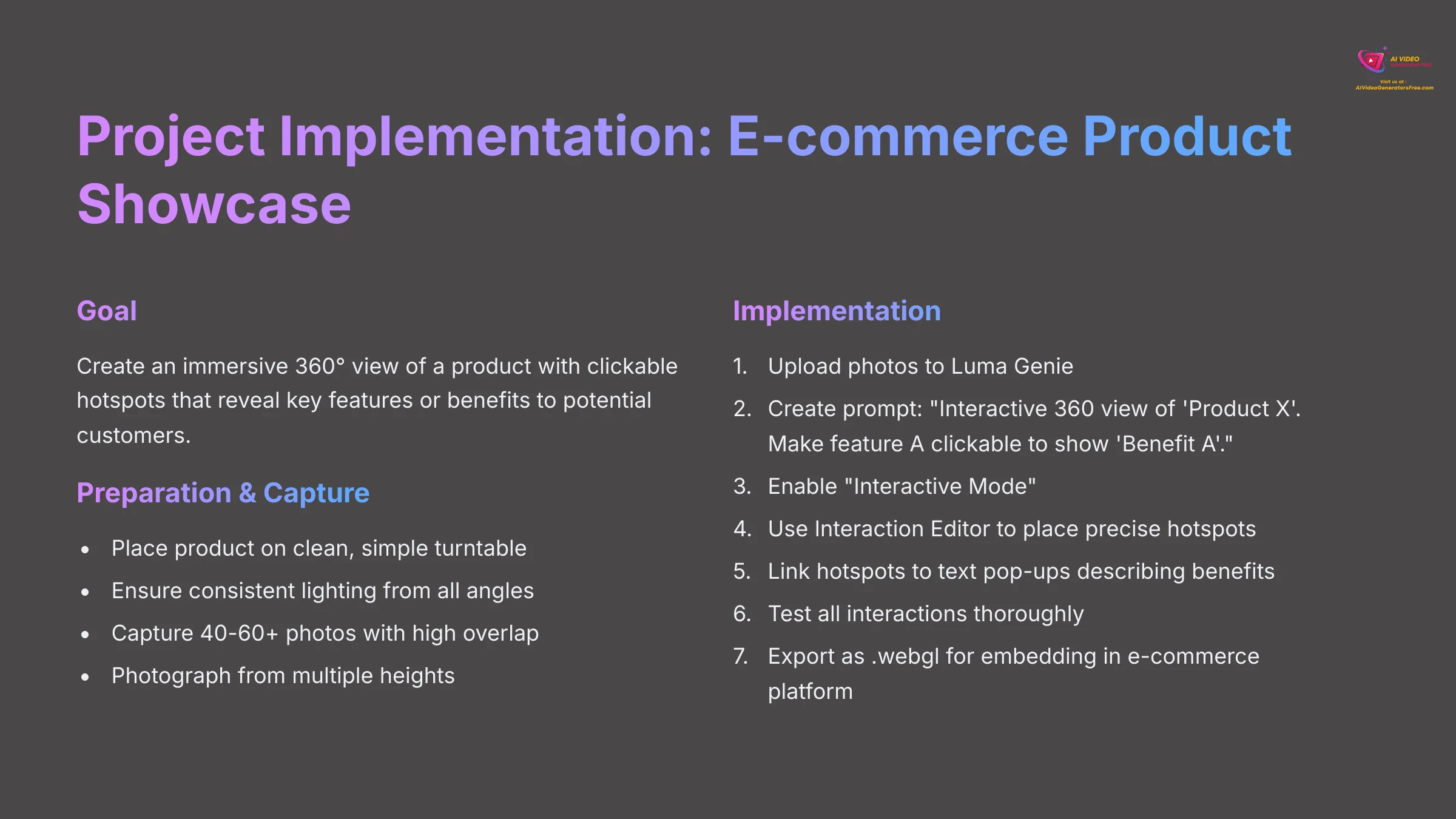 12_Project-Implementation-E-commerce-Product-Showcase_AI-video-generators-free_aivideogeneratorsfree.com_