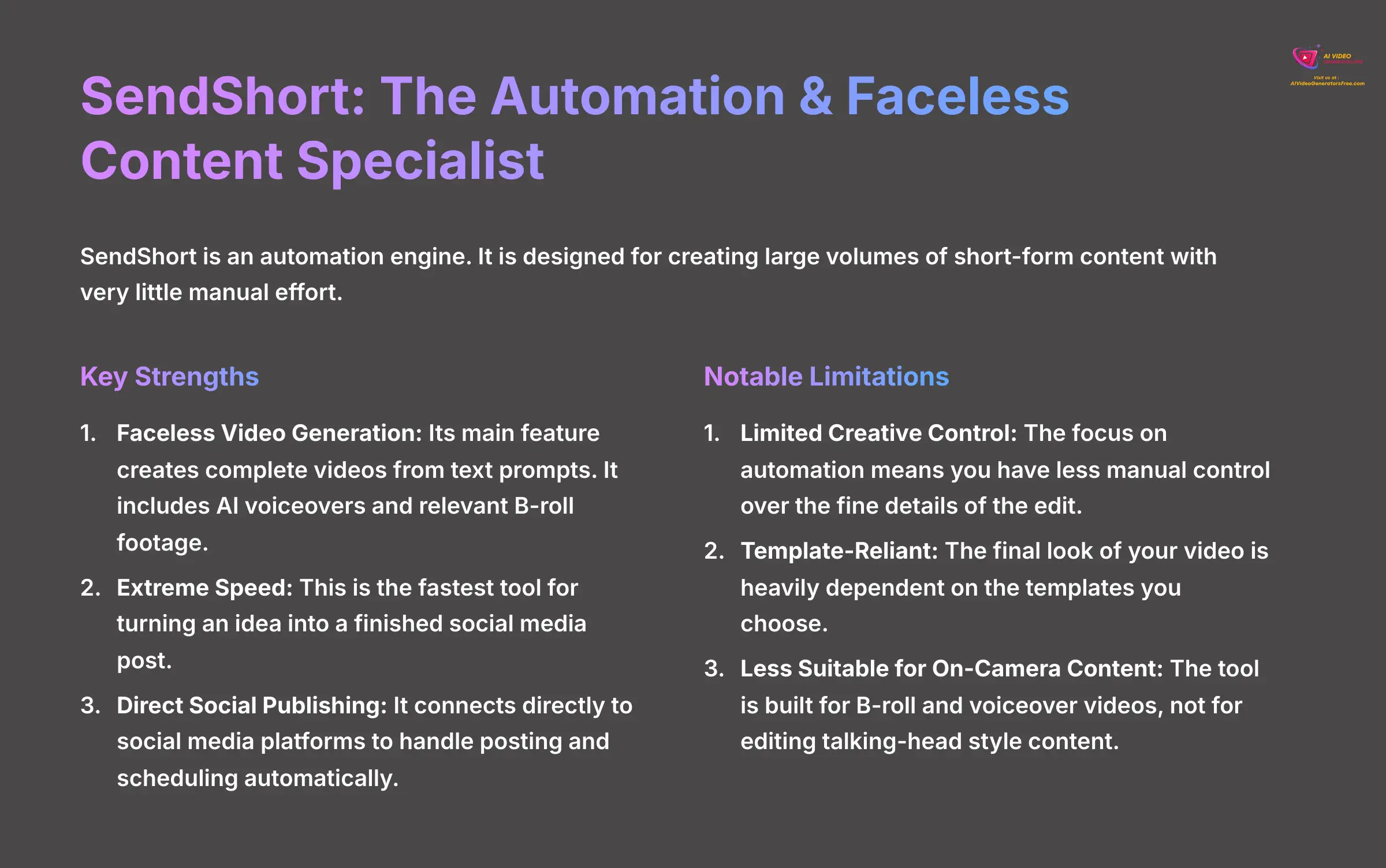 12_SendShort-The-Automation-and-Faceless-Content-Specialist_AI-video-generators-free_aivideogeneratorsfree.com_