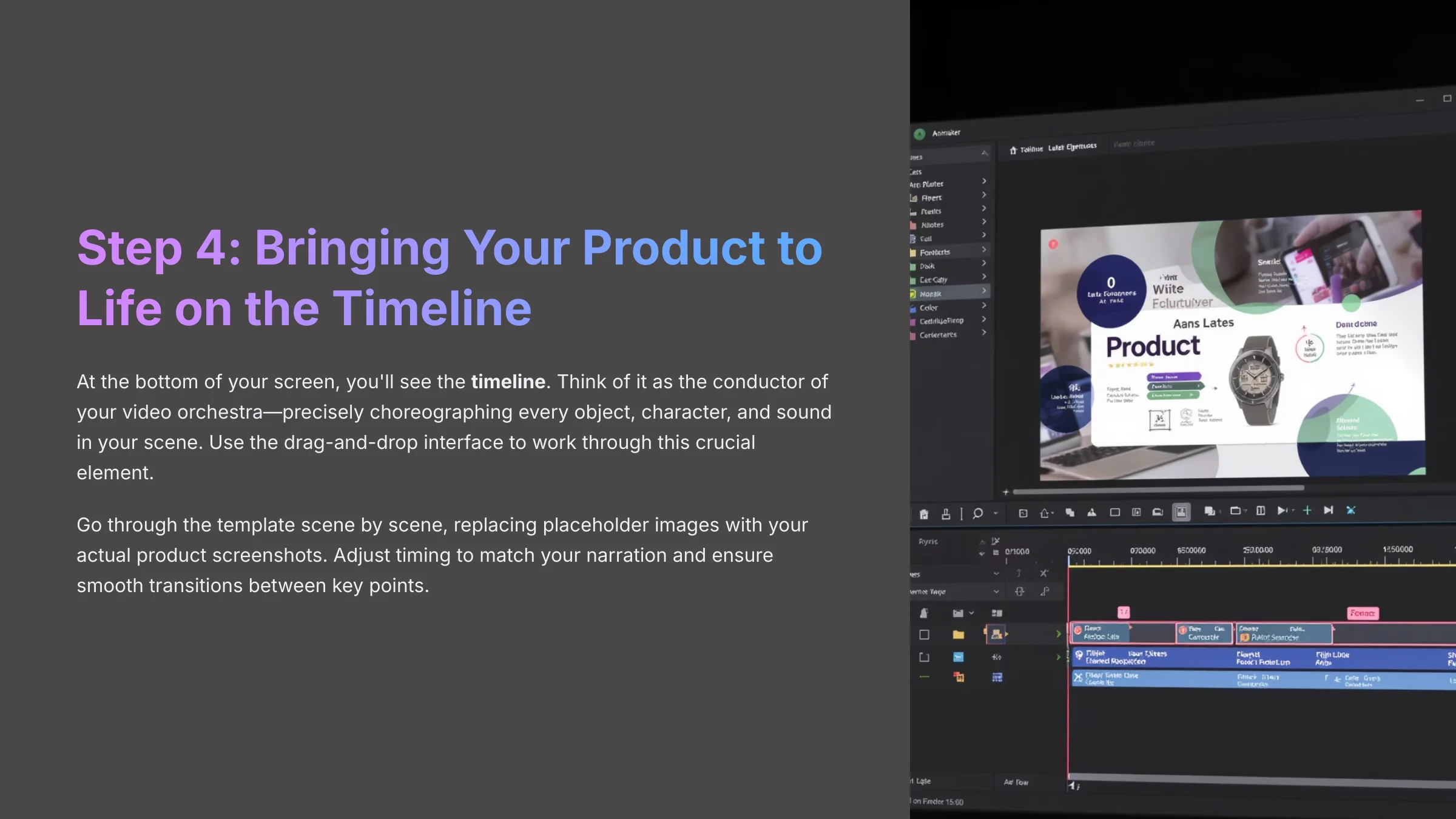 12_Step-4-Bringing-Your-Product-to-Life-on-the-Timeline_AI-video-generators-free_aivideogeneratorsfree.com_