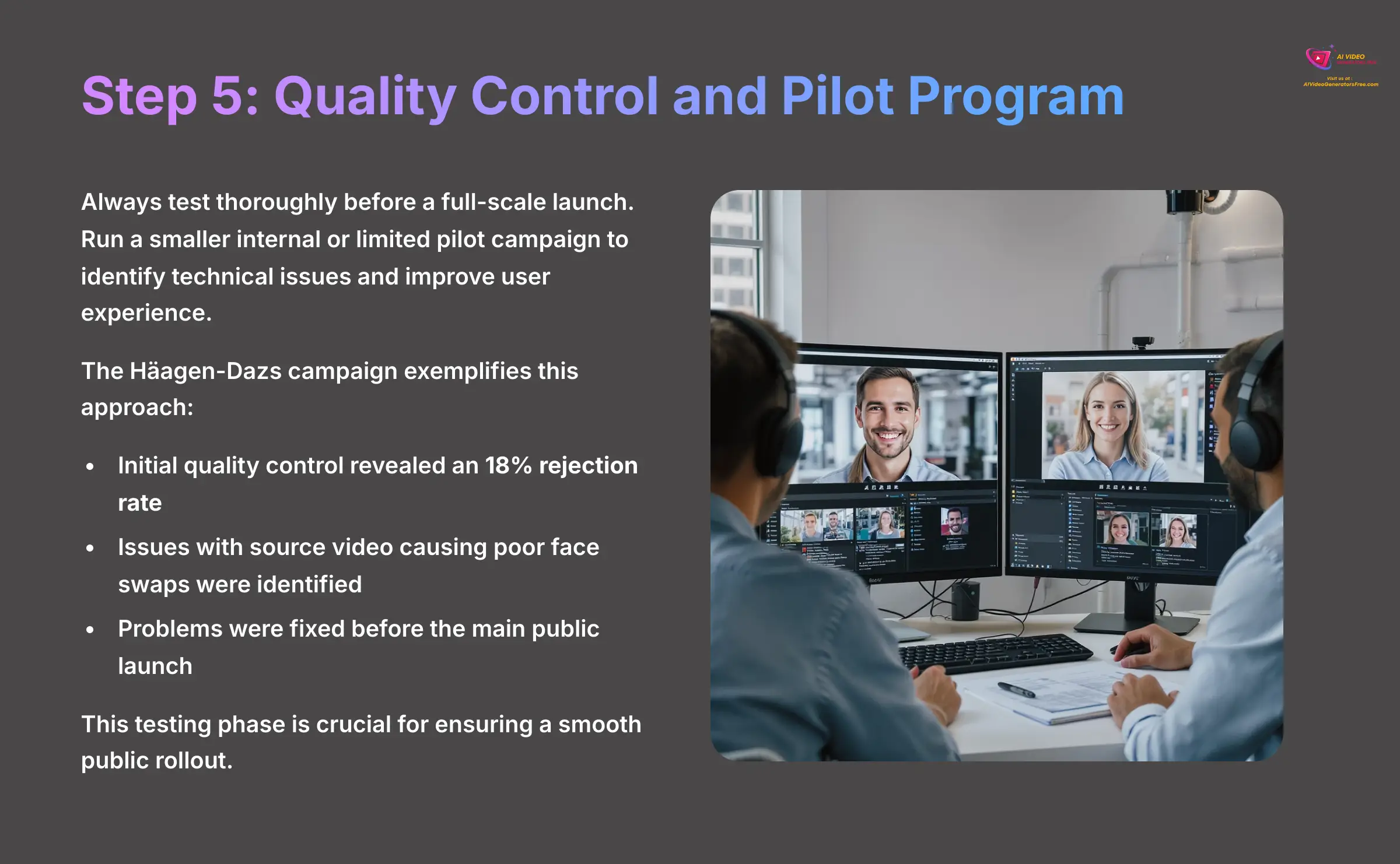 12_Step-5-Quality-Control-and-Pilot-Program_AI-video-generators-free_aivideogeneratorsfree.com_