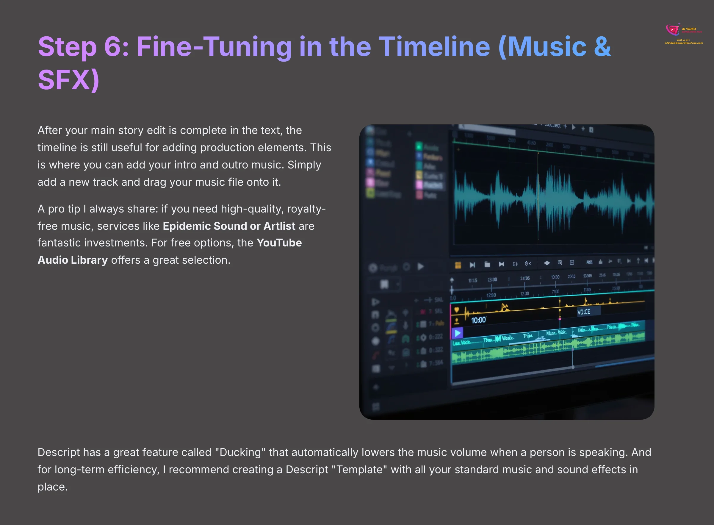 12_Step-6-Fine-Tuning-in-the-Timeline-Music-and-SFX_AI-video-generators-free_aivideogeneratorsfree.com_