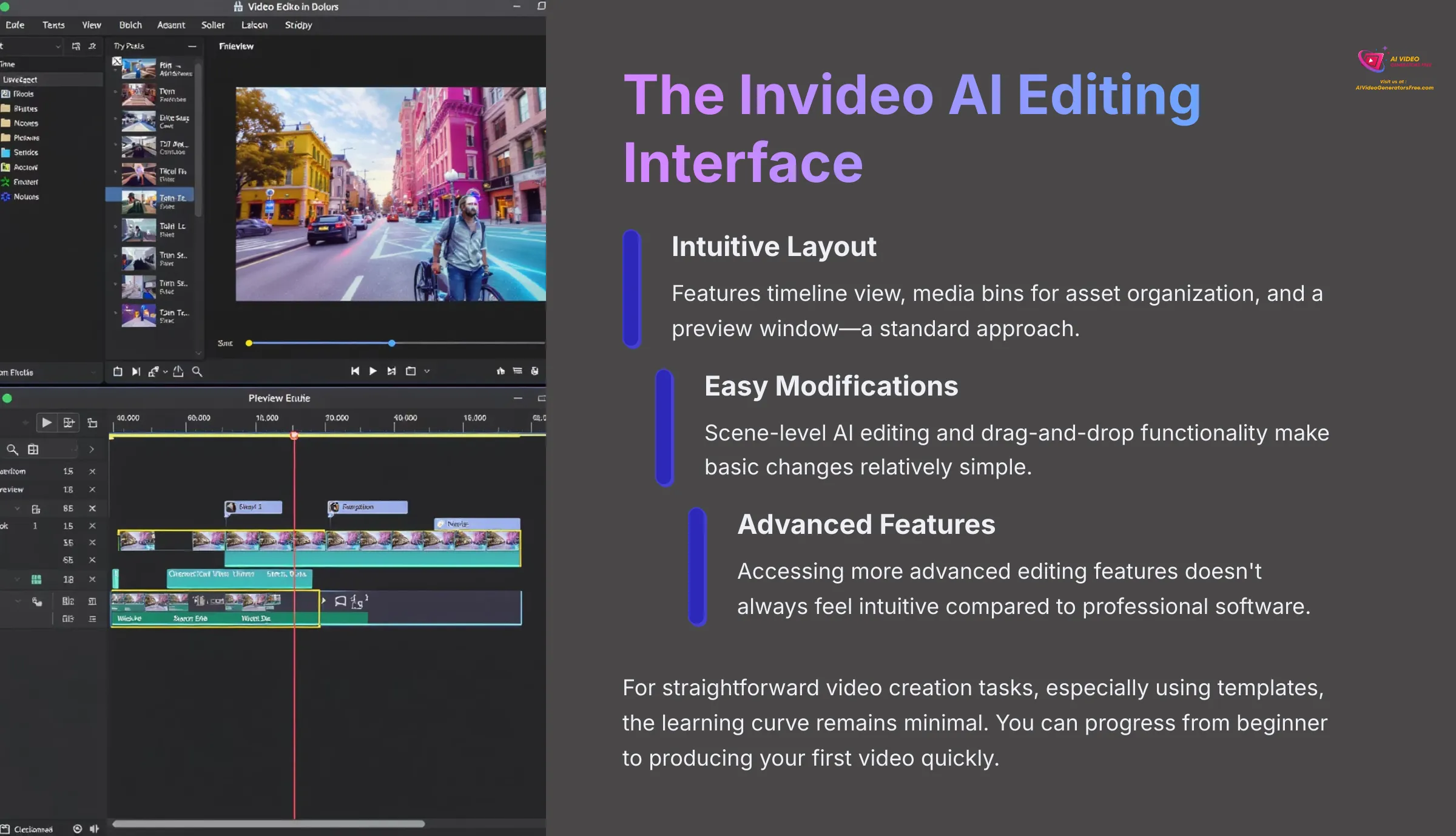 The Invideo AI Editing Interface