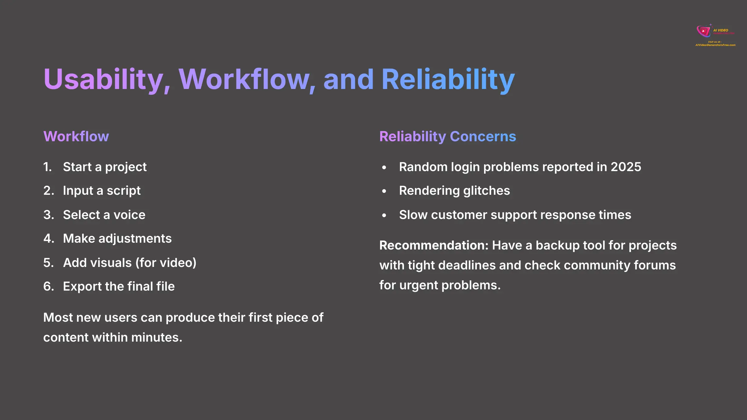12_Usability-Workflow-and-Reliability_AI-video-generators-free_aivideogeneratorsfree.com_