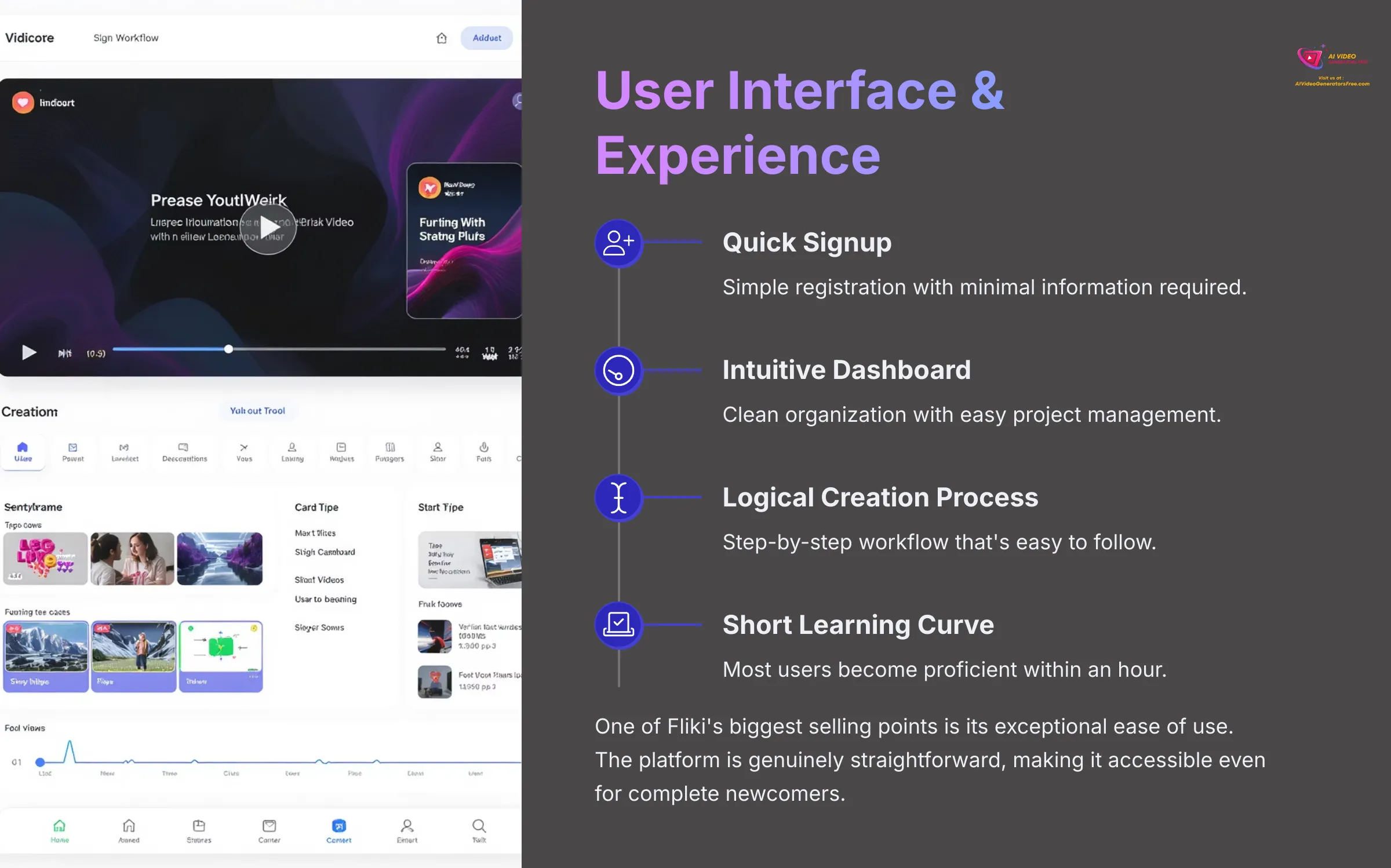 User Interface and Experience in Fliki
