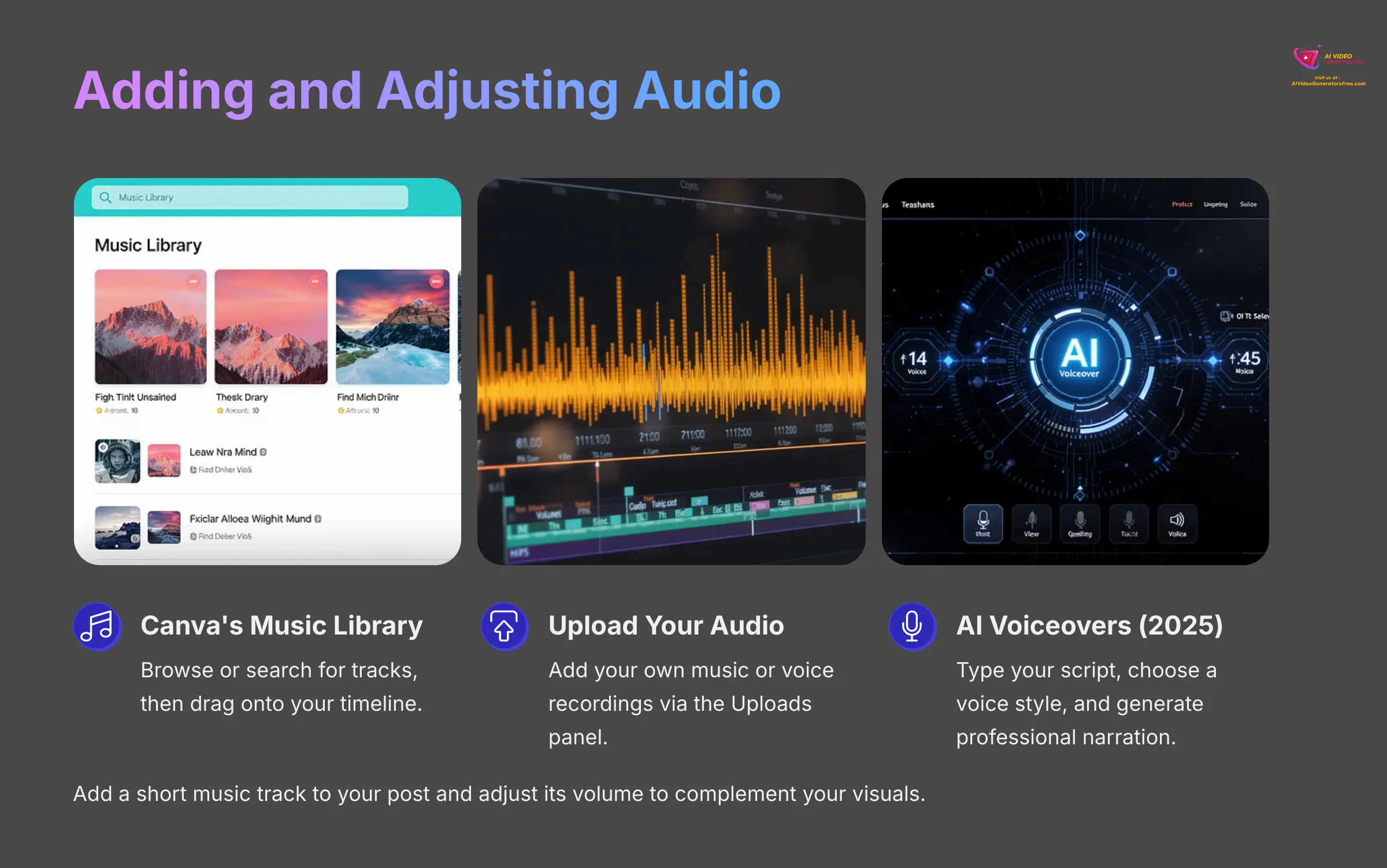 Adding and Adjusting Audio in Canva