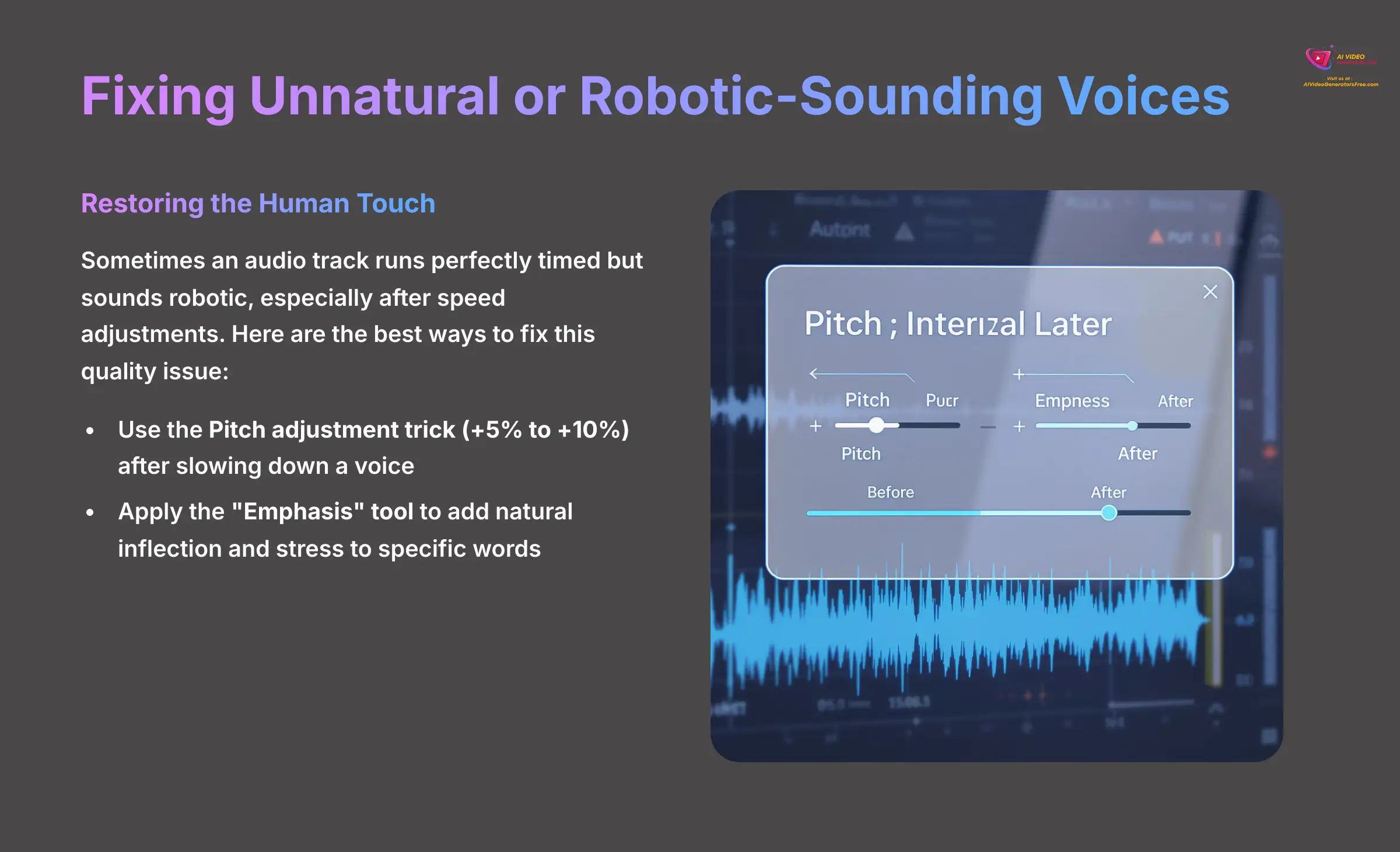 13_Fixing-Unnatural-or-Robotic-Sounding-Voices_AI-video-generators-free_aivideogeneratorsfree.com_