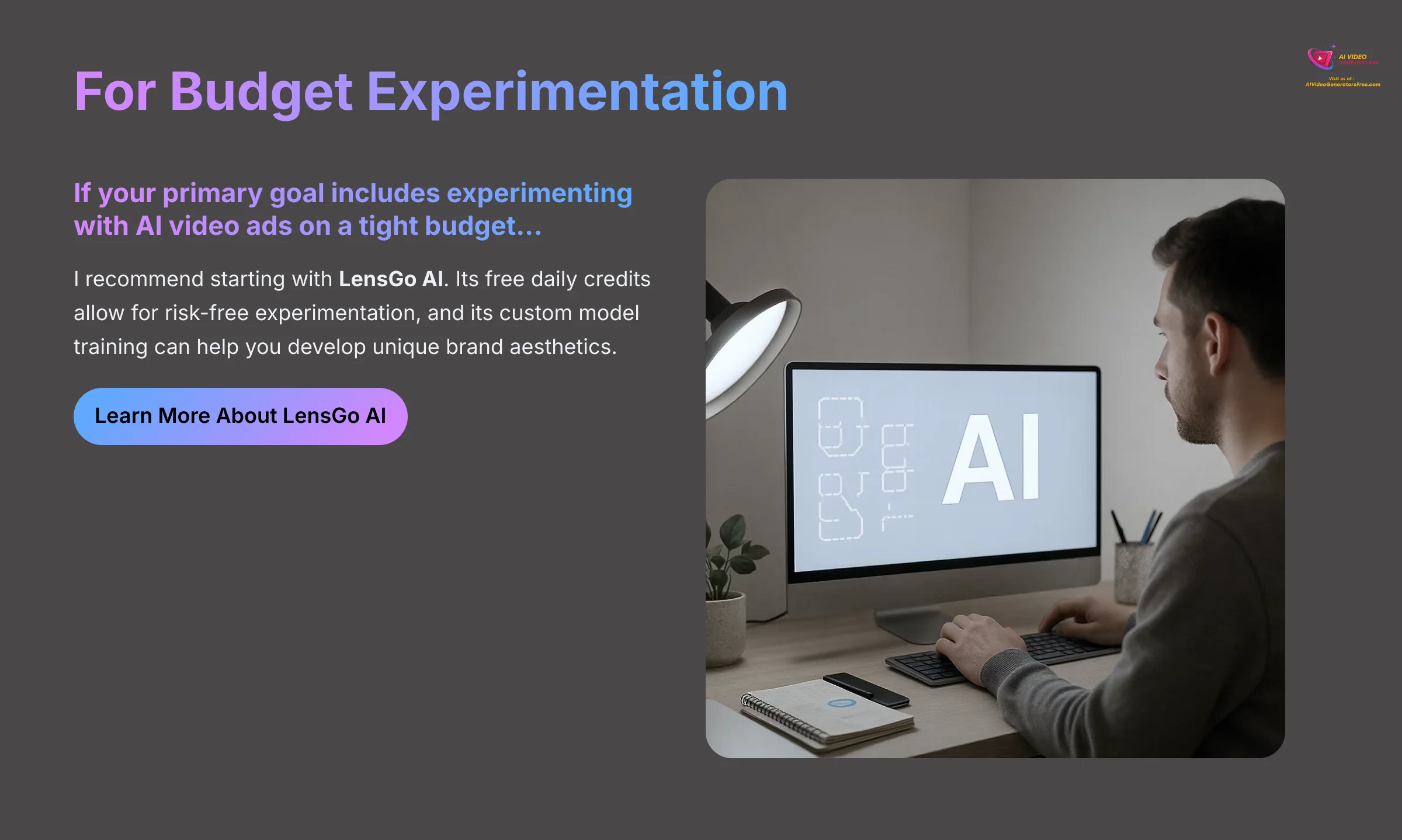 For Budget Experimentation - LensGo AI recommendation