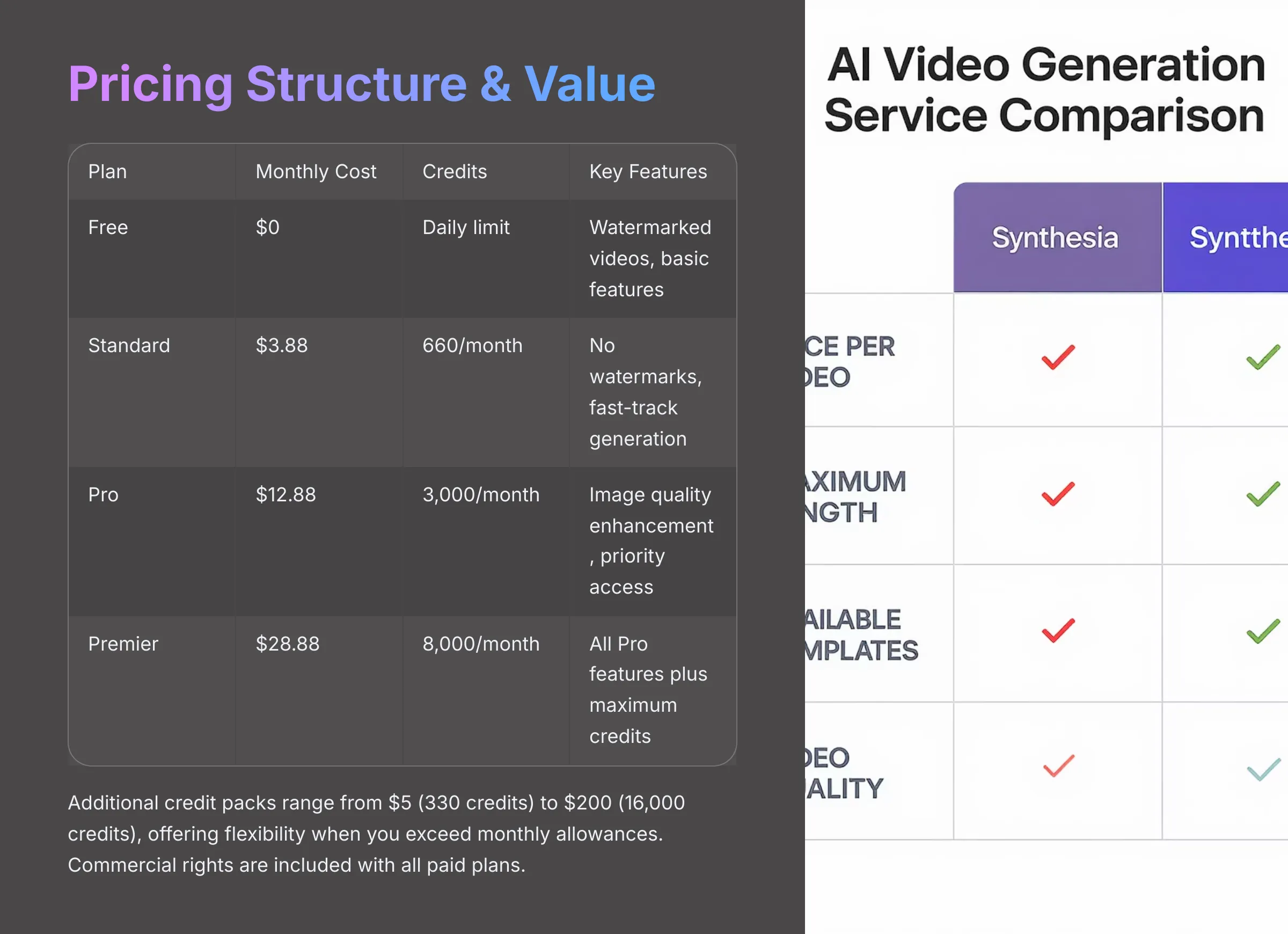 Pricing Structure and Value
