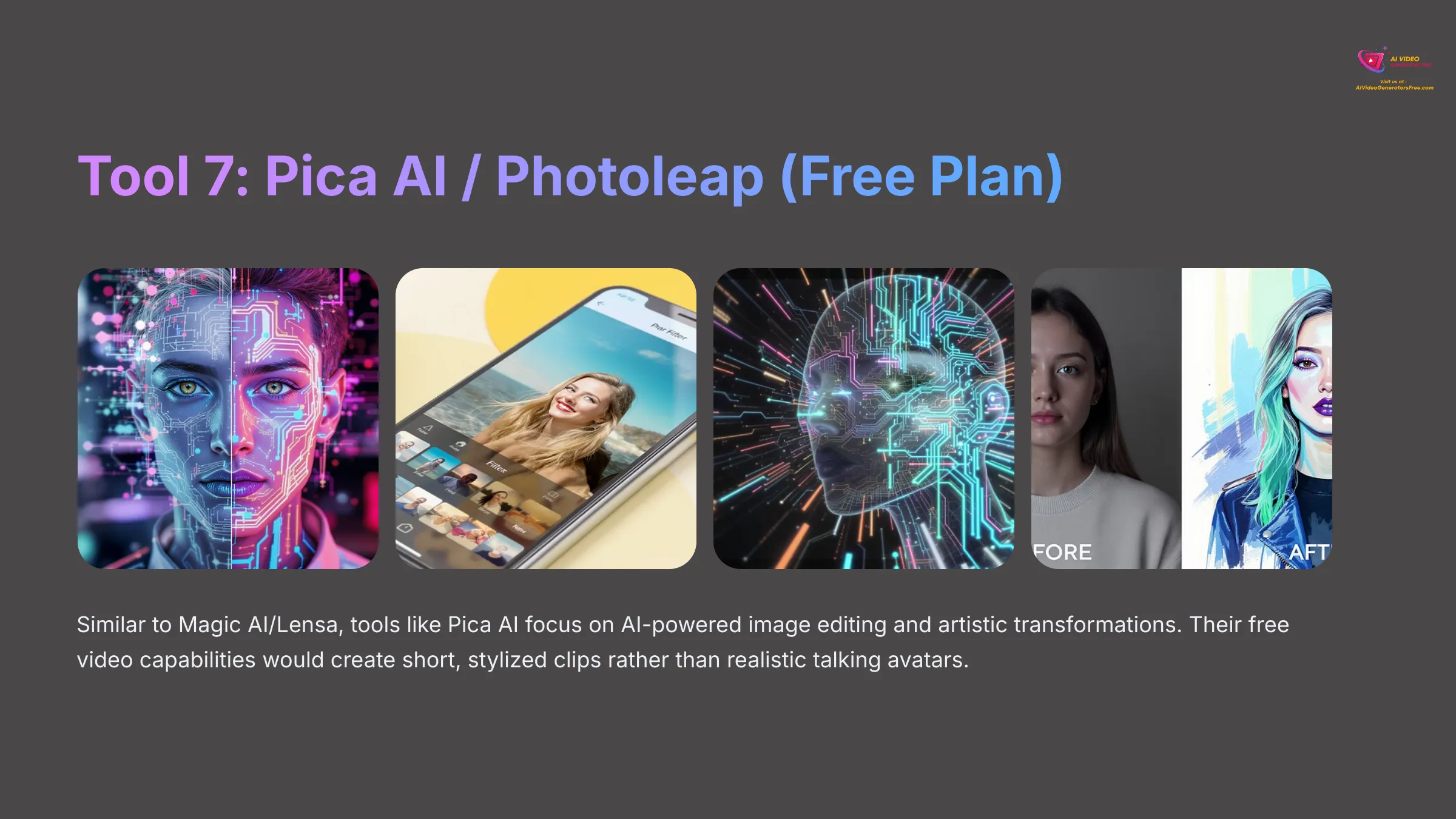 Tool 7 Pica AI Photoleap Free Plan