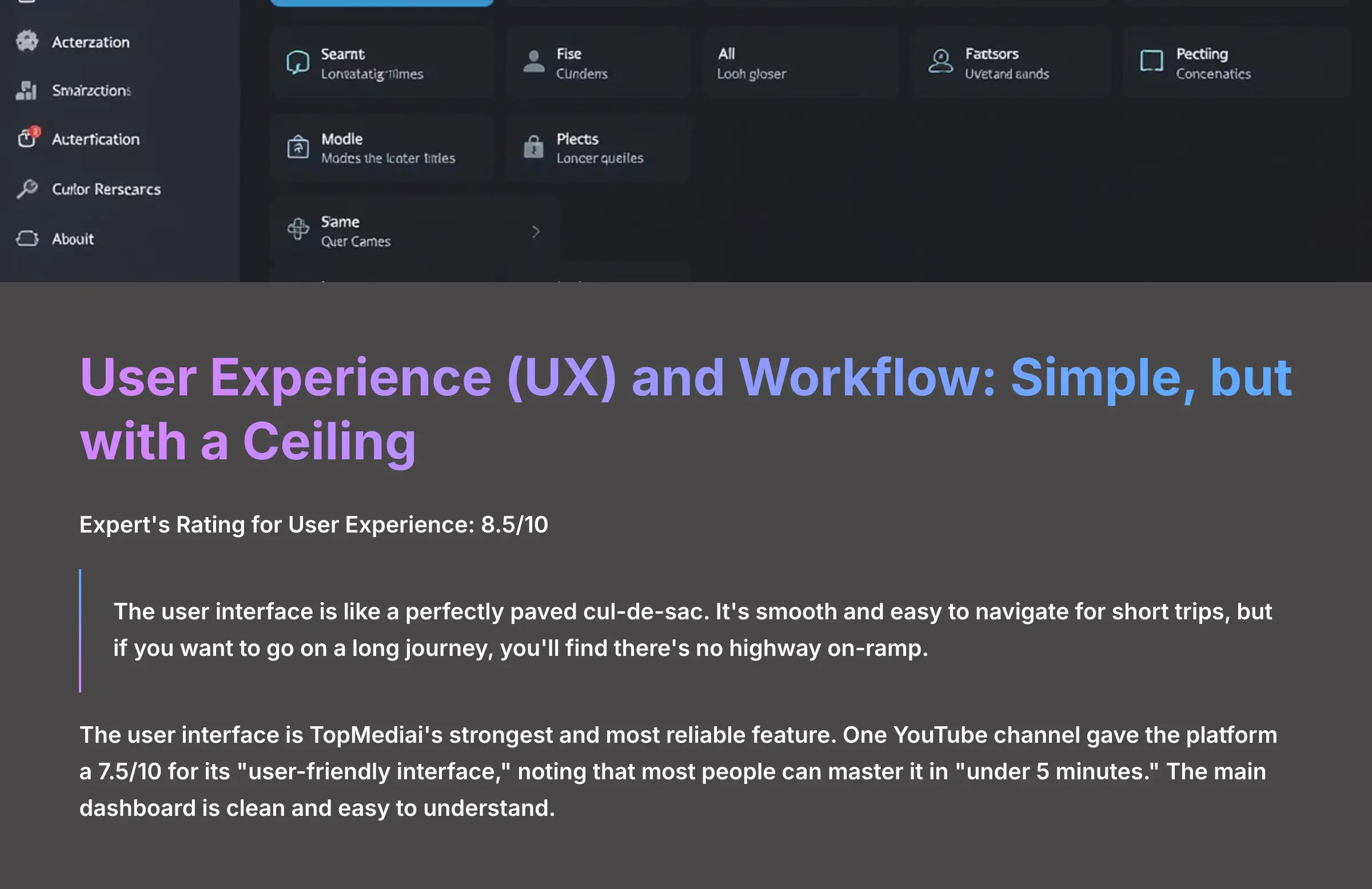 User Experience Analysis - Simple but with Limitations
