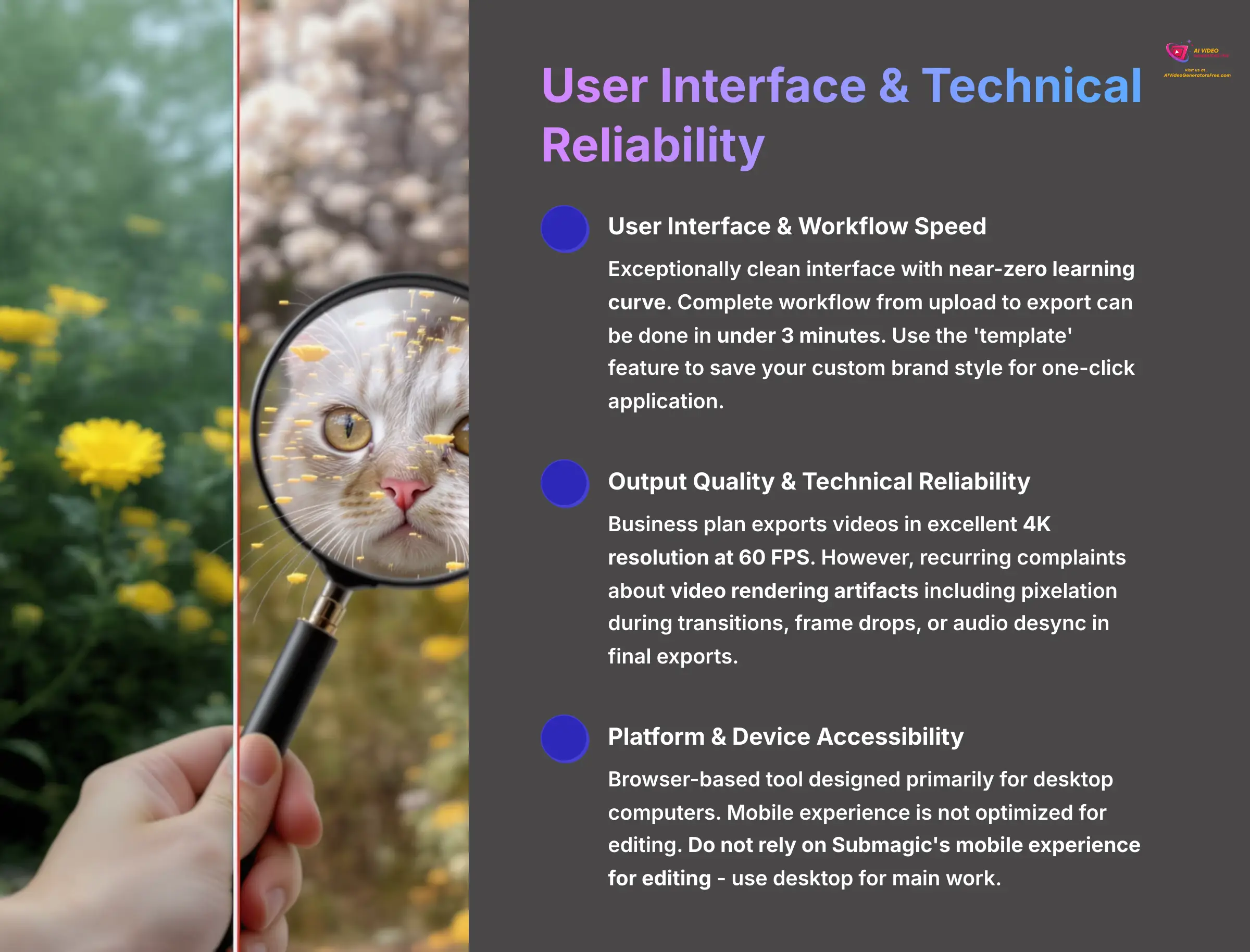User Interface and Technical Reliability
