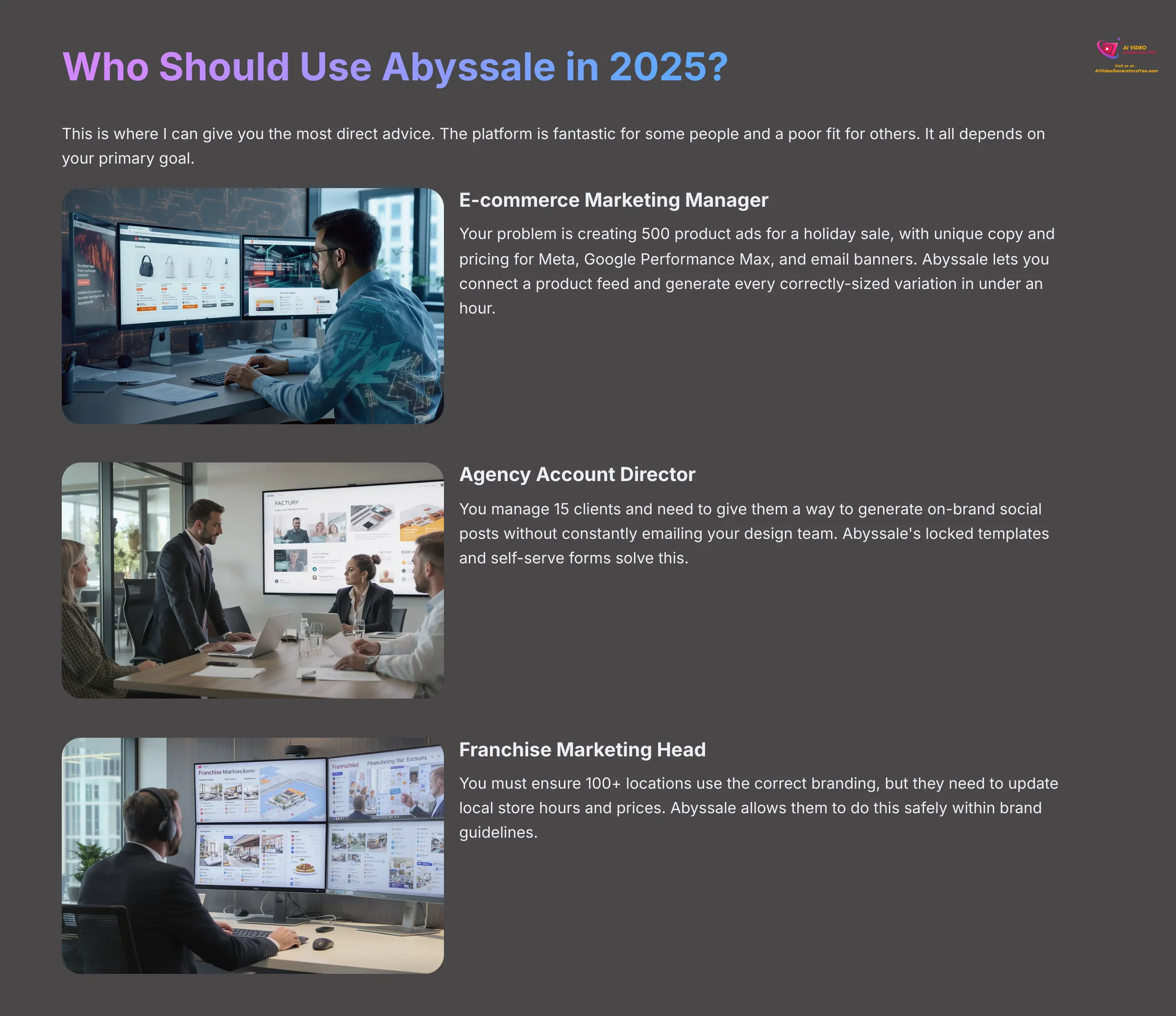 Who Should Use Abyssale in 2025