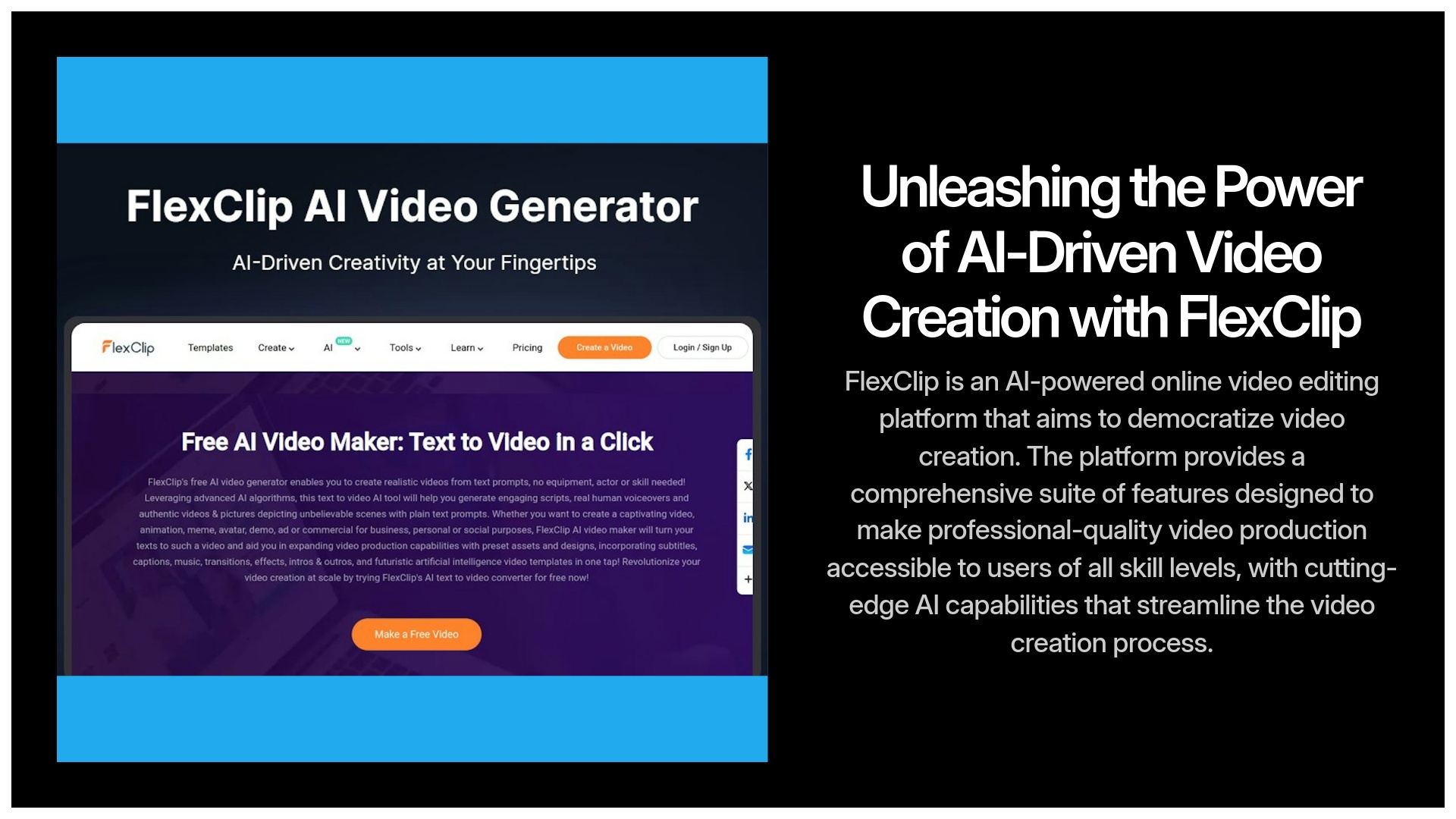 Unleashing the Power of AI-Driven Video Creation with FlexClip