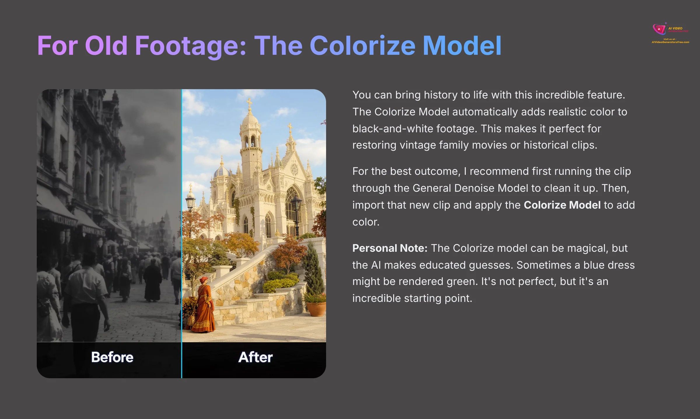 Colorize Model for Old Black and White Footage