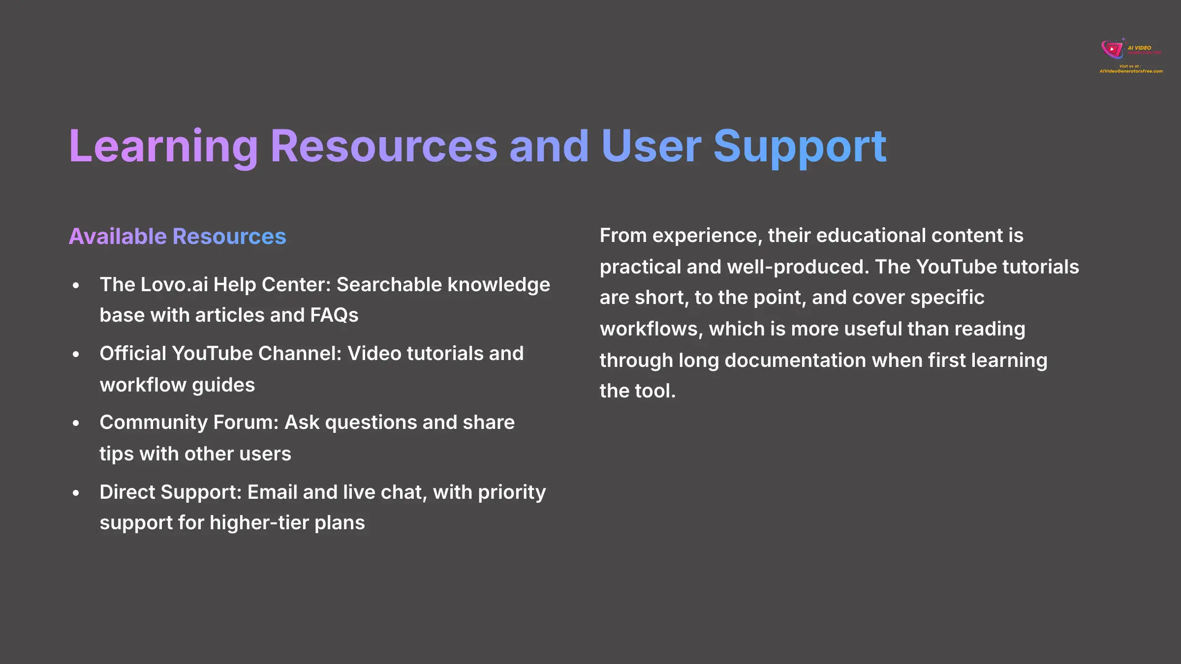 14_Learning-Resources-and-User-Support_AI-video-generators-free_aivideogeneratorsfree.com_