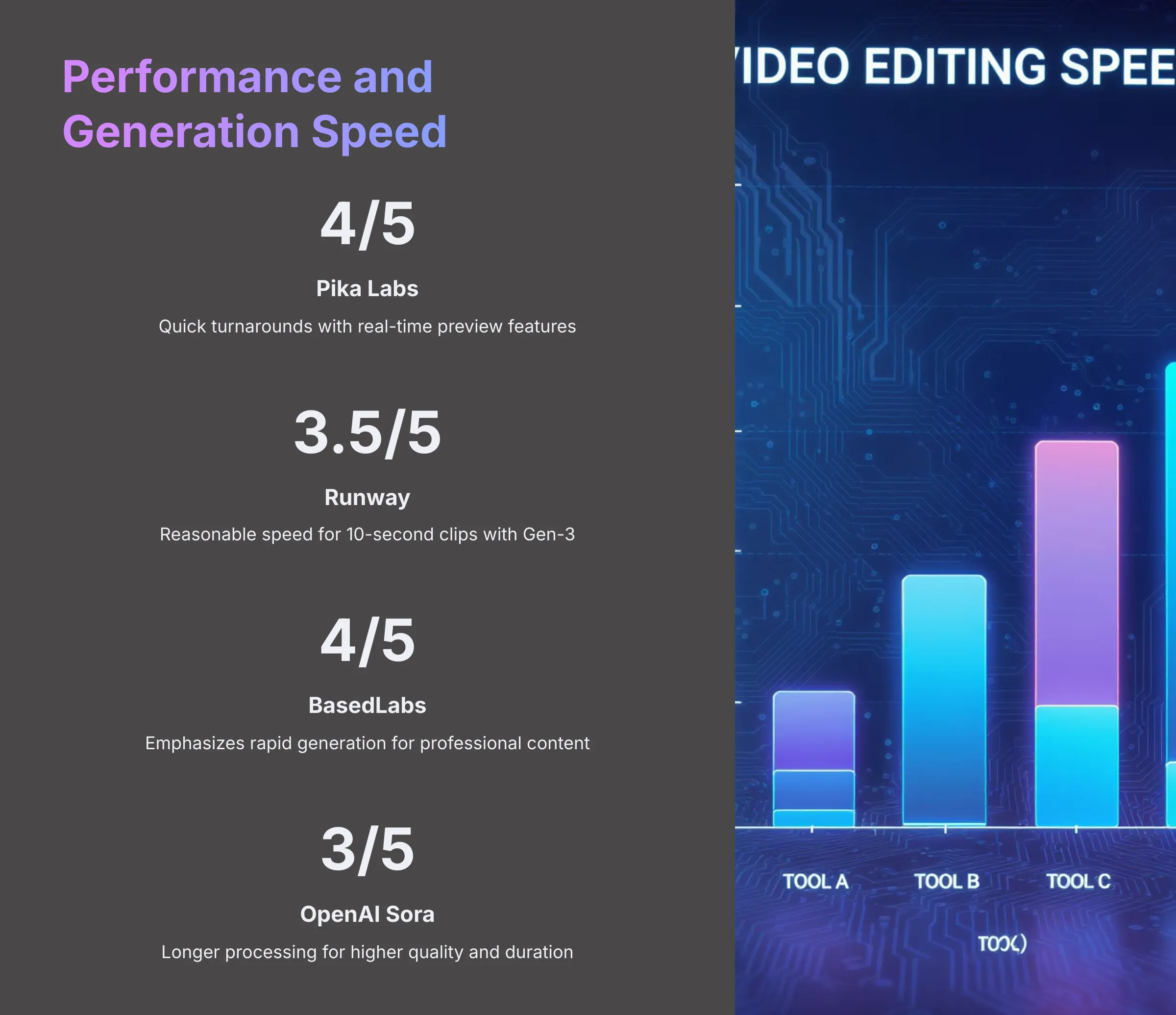 Performance and Generation Speed Comparison