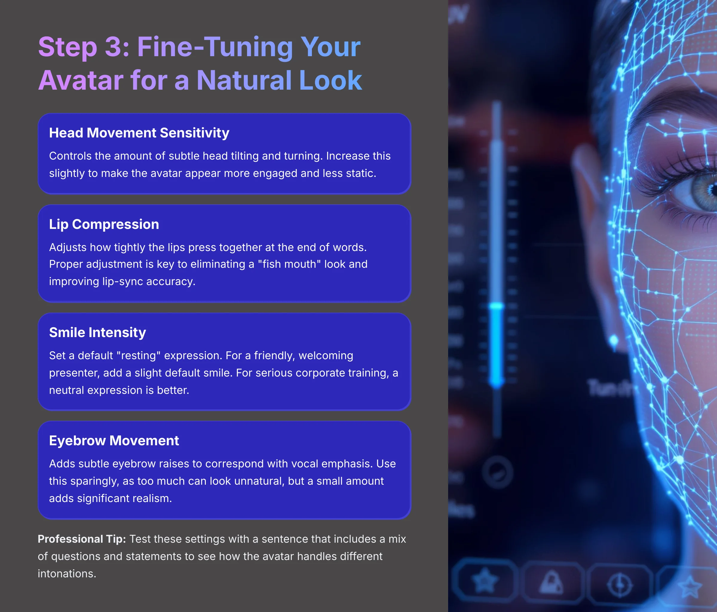 14_Step-3-Fine-Tuning-Your-Avatar-for-a-Natural-Look_AI-video-generators-free_aivideogeneratorsfree.com_