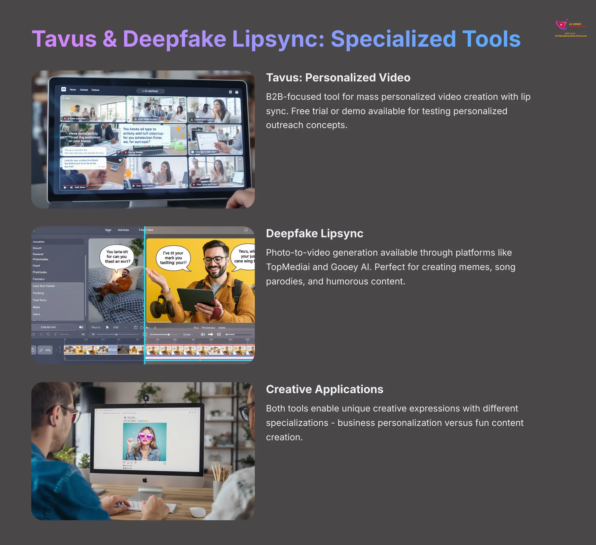 Tavus and Deepfake Lipsync Specialized Tools
