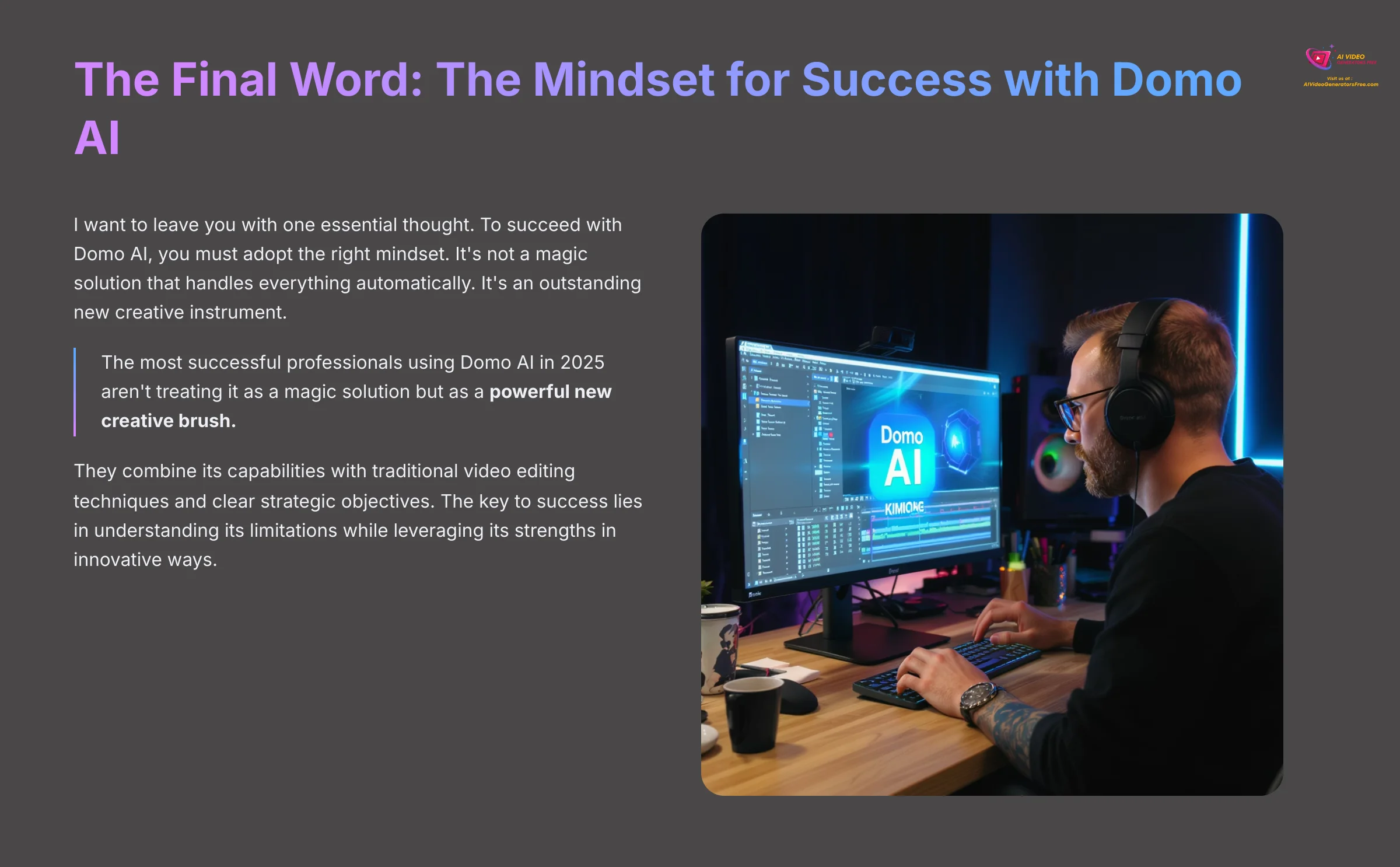 The Final Word - The Mindset for Success with Domo AI