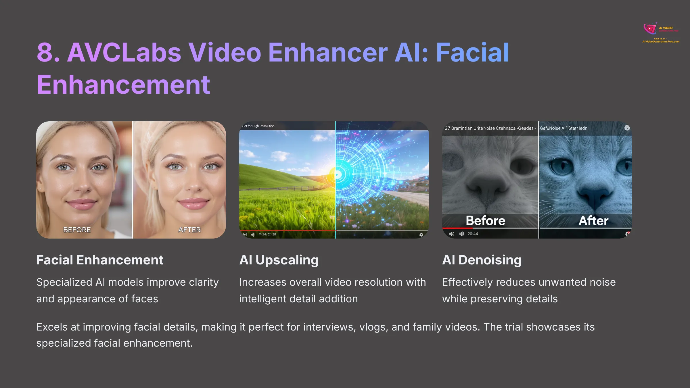 AVCLabs Video Enhancer AI Facial Enhancement