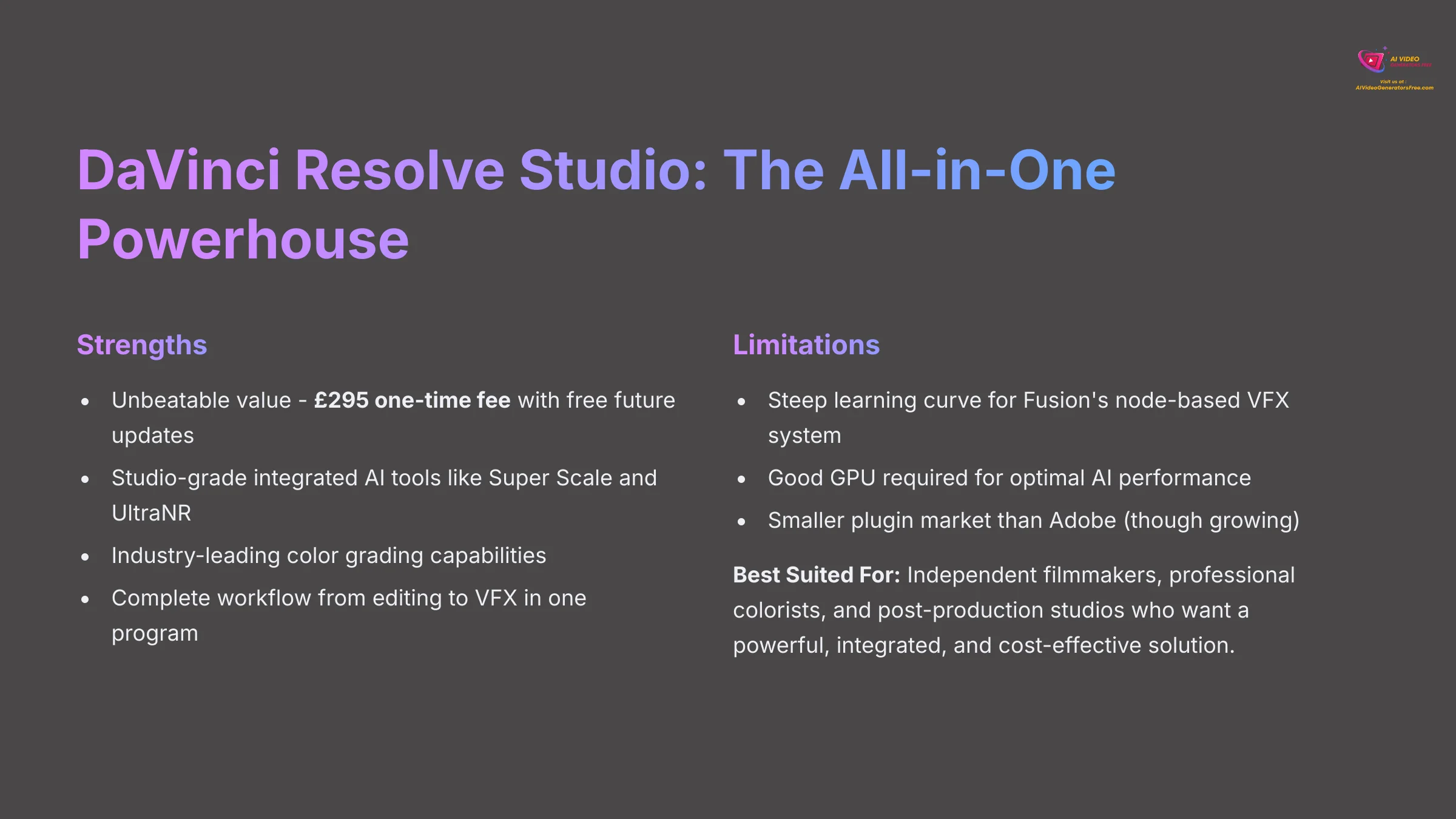 DaVinci Resolve Studio - The All-in-One Powerhouse