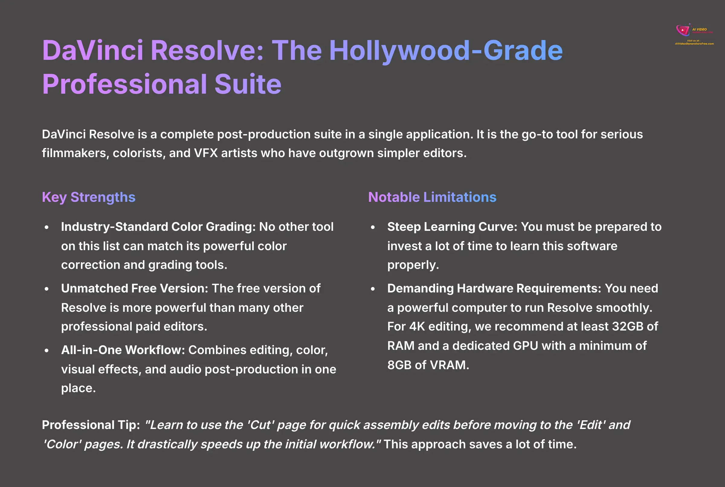15_DaVinci-Resolve-The-Hollywood-Grade-Professional-Suite_AI-video-generators-free_aivideogeneratorsfree.com_