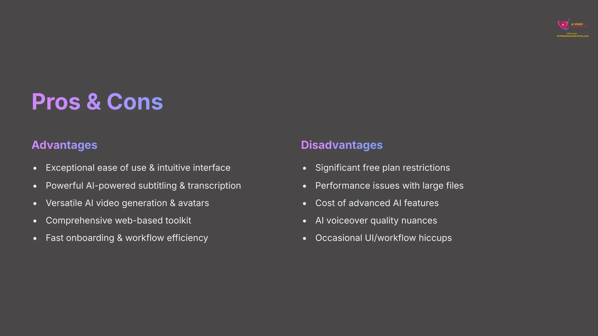 Veed.io Pros and Cons Analysis