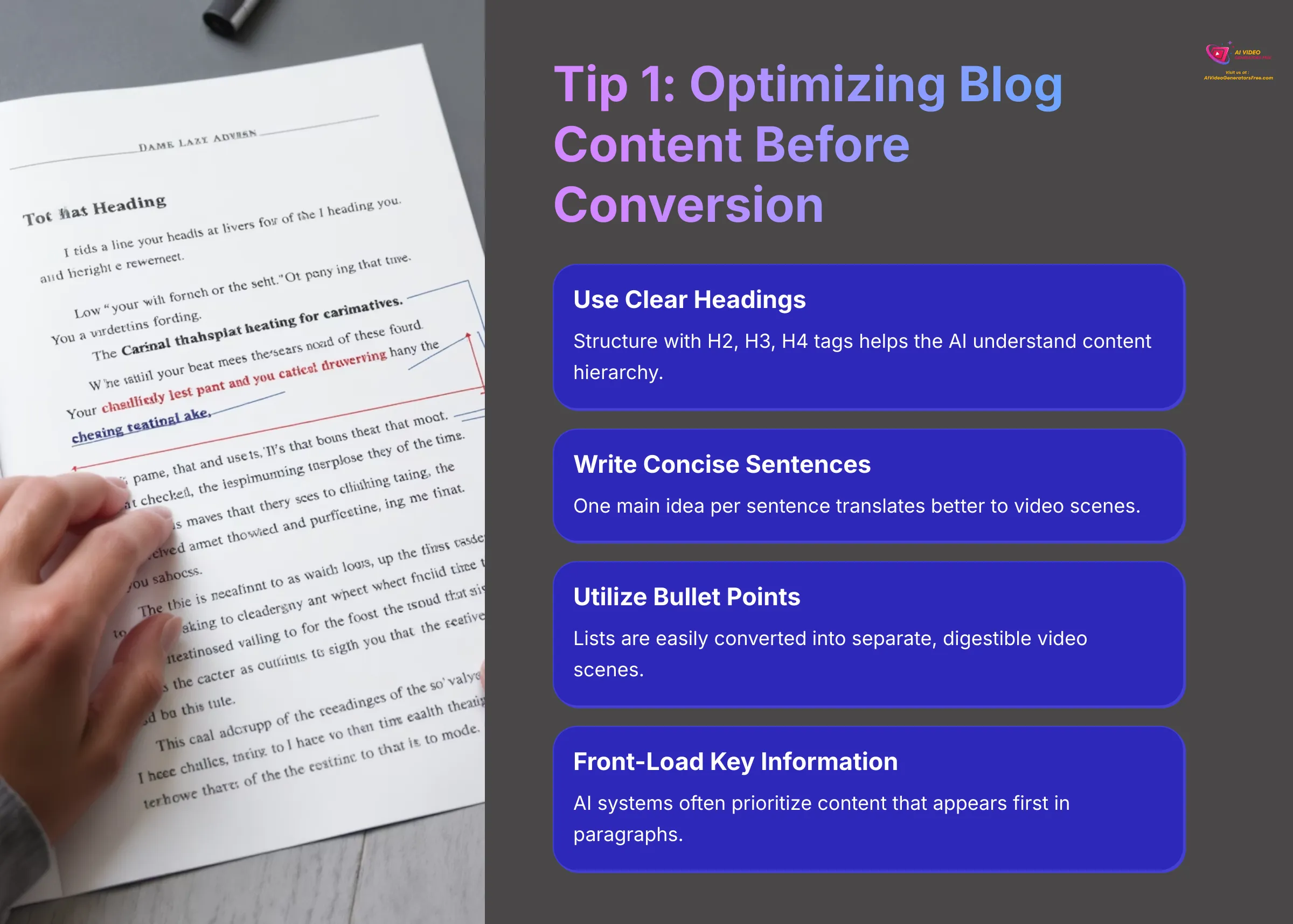 15_Tip-1-Optimizing-Blog-Content-Before-Conversion_AI-video-generators-free_aivideogeneratorsfree.com_