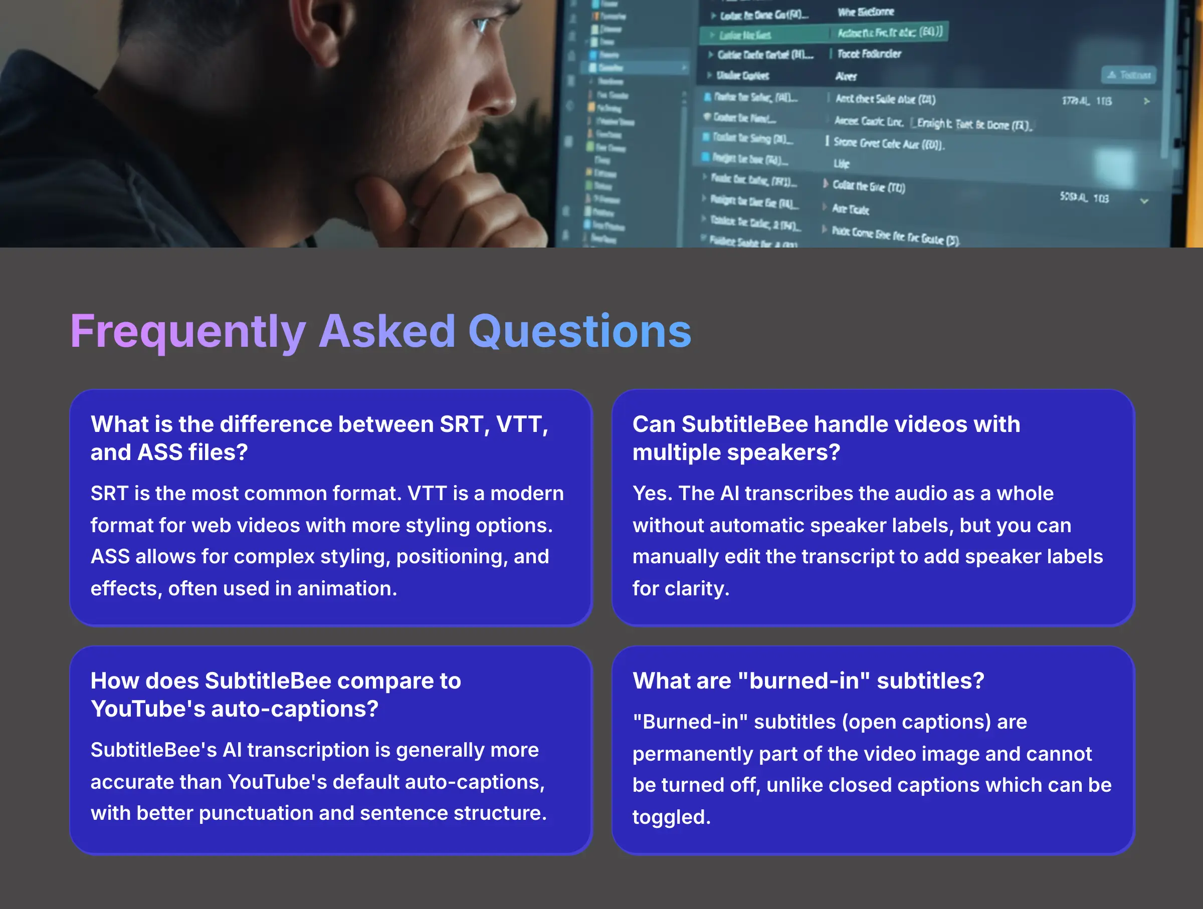 Frequently asked questions about SubtitleBee